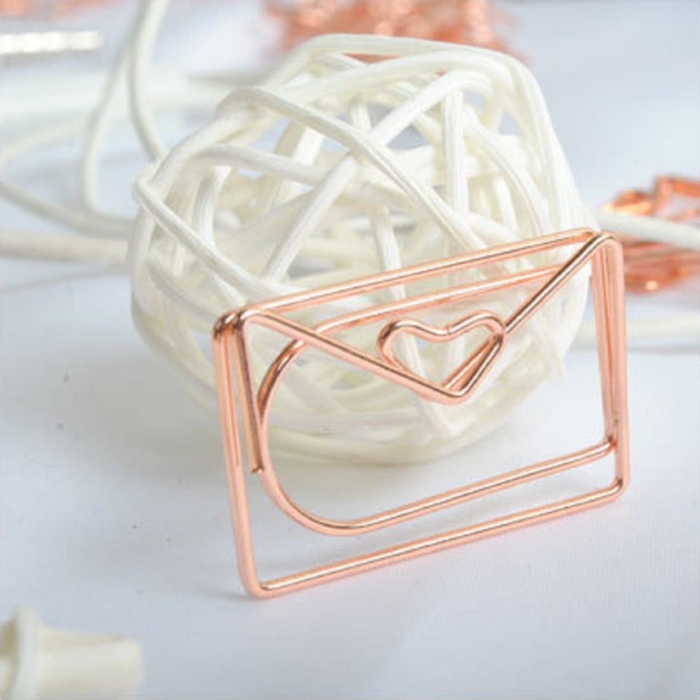 Shoppingmoon Cute Envelope Shaped Paper Clips Metal Note Clips for Office School Wedding Decoration Pack 12pcs