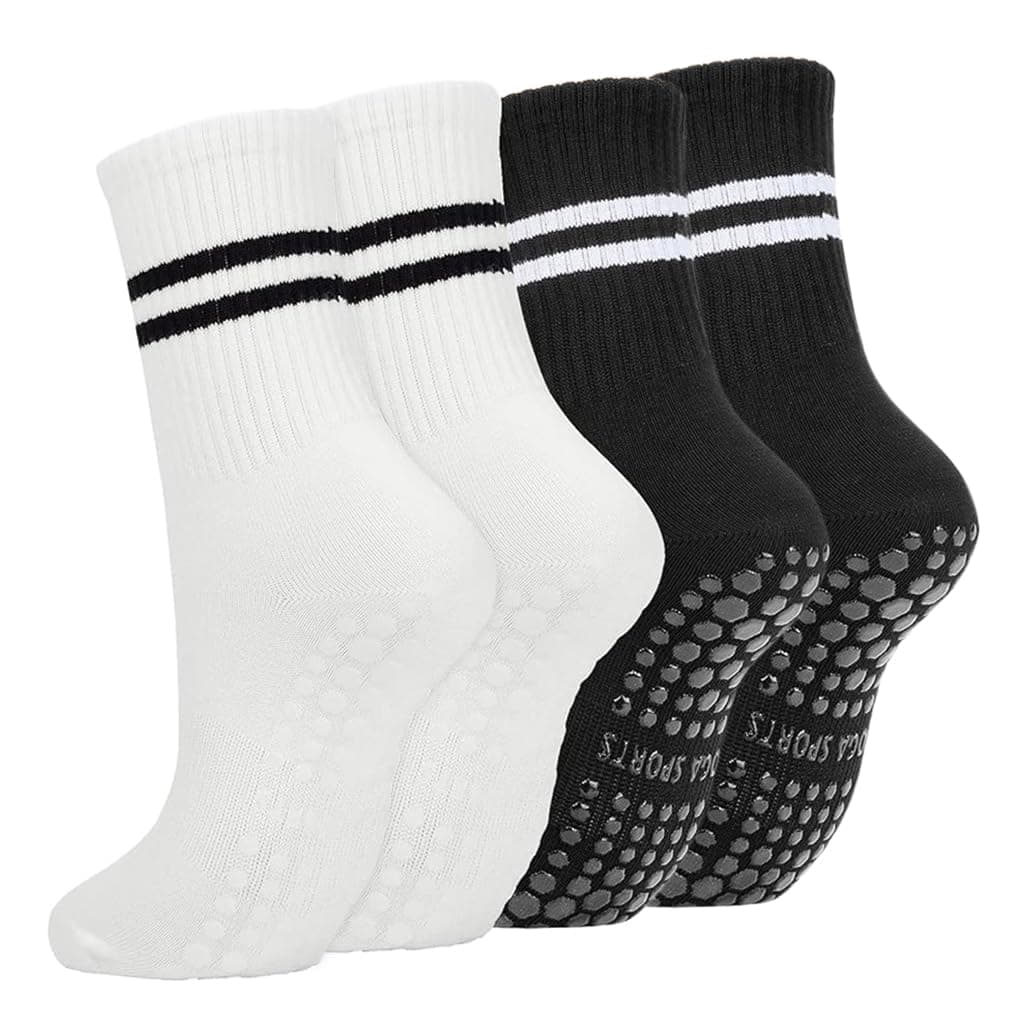PROBEROS® 2 Pairs Yoga Socks for Women, Anti-slip, Anti-odor Cotton Compression Sport Sock Fashion Women,for Yoga, Pilates, Running