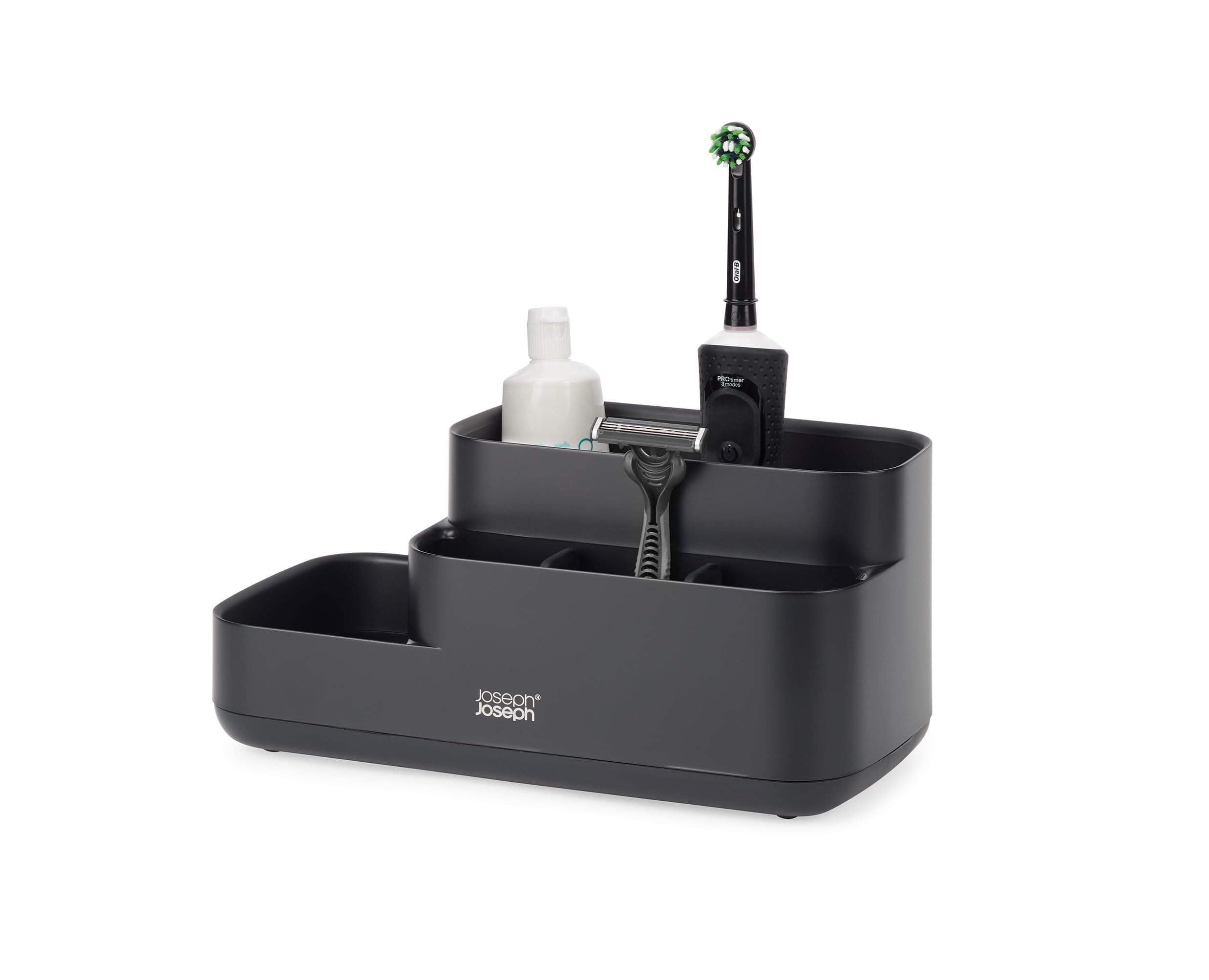 Joseph Joseph Easystore - Bathroom Storage Caddy Organiser For Bathroom Accessories, Matt Black
