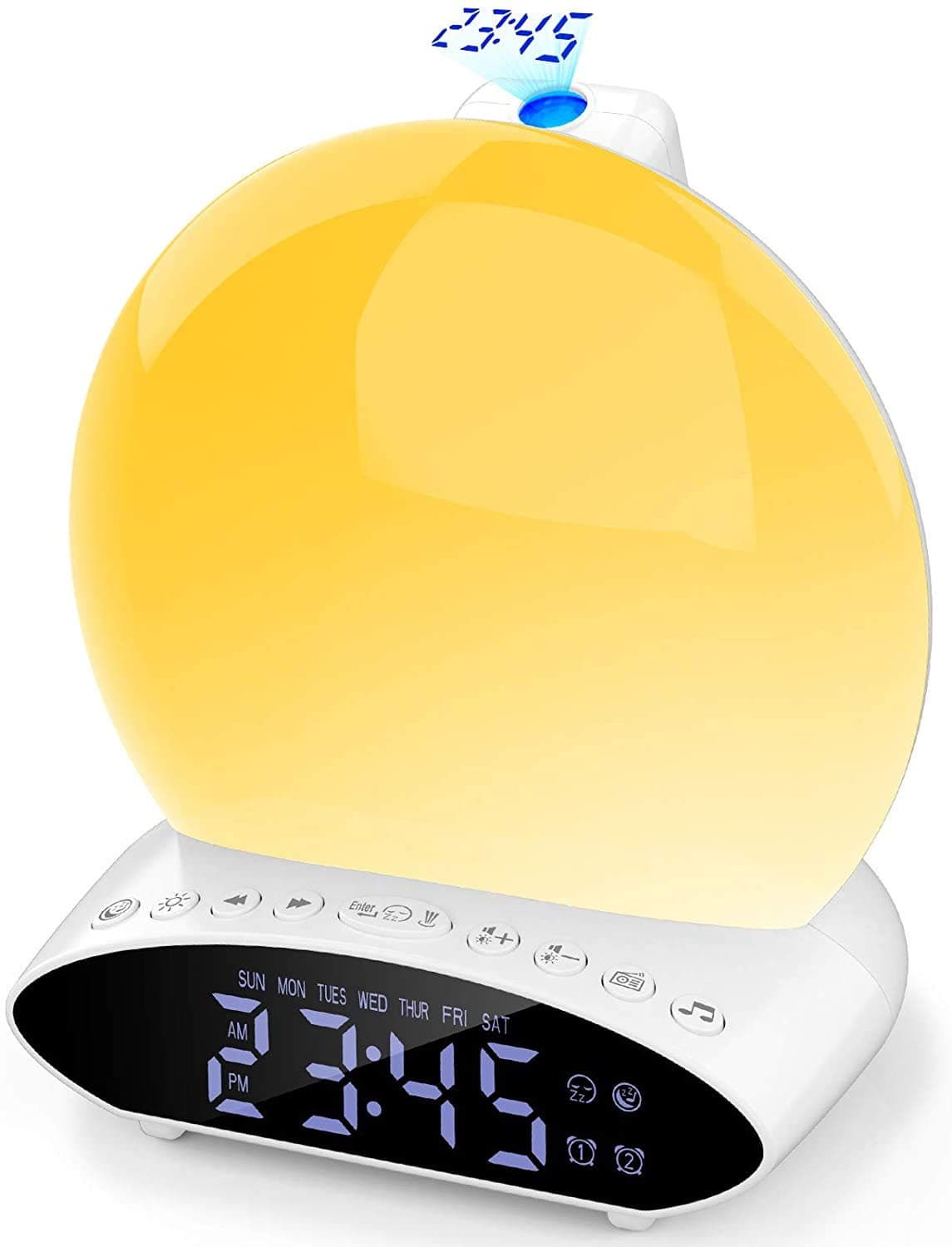 Wake Up Light Sunrise Alarm Clock, 7 Colors Bedside Night Light with Sunrise/Sunset Simulation