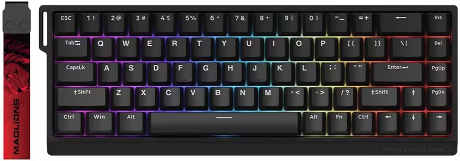 x FGG MADLIONS MAD 68 HE RGB PRO 60% Wired Magnetic Switch Gaming Keyboard with Adjustable Actuation, 8K Hz Polling Rate, Rapid Trigger Mode, Hall Effect Switches, for PC/Mac, Black