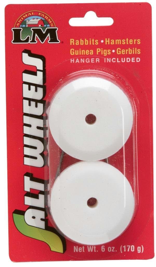 LM Animal Farms Salt Wheels with Hanger for Rabbits, Hamsters, Guinea Pigs & Gerbils (2 pack, 6 oz.)