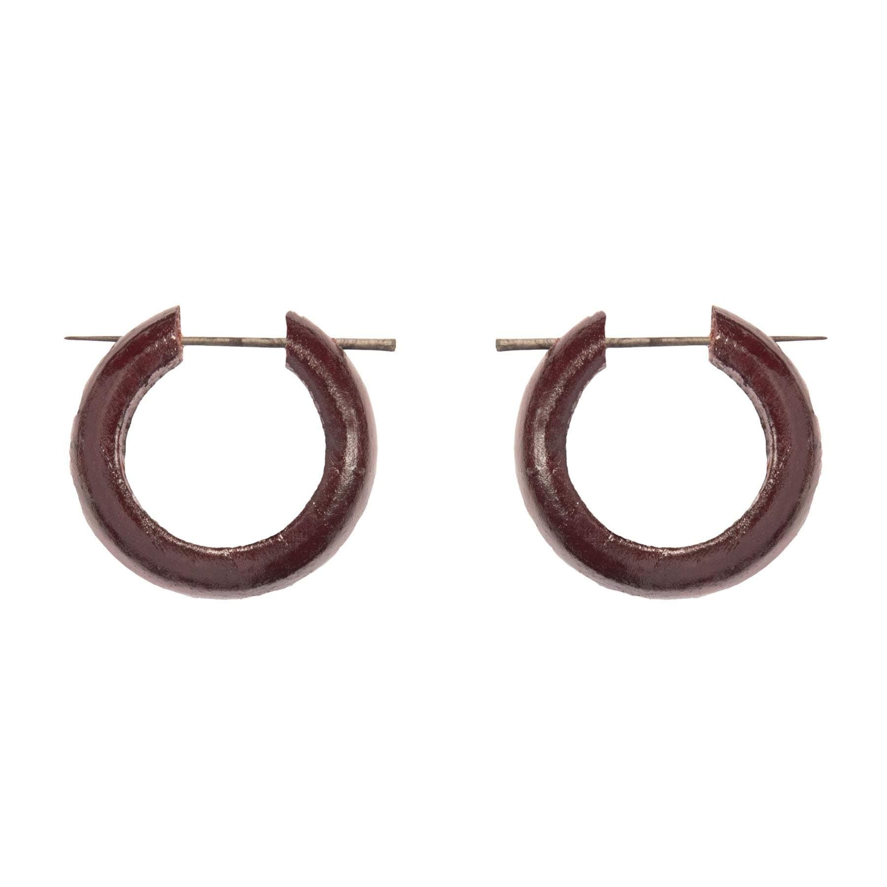 81stgenerationHandmade Wooden Hoop Earrings with Round Brown Sticks