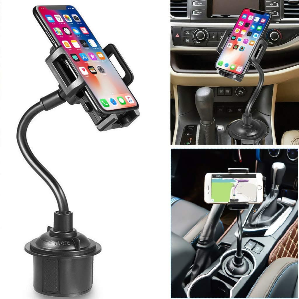 Cup Phone Holder for Car, Universal Adjustable Portable Cup Holder Car Phone Mount for iPhone Xs MAX/XR/XS/X/8/8 Plus, Galaxy S10/S9/S9 Plus/Note 9, Google Pixel and More(Black)