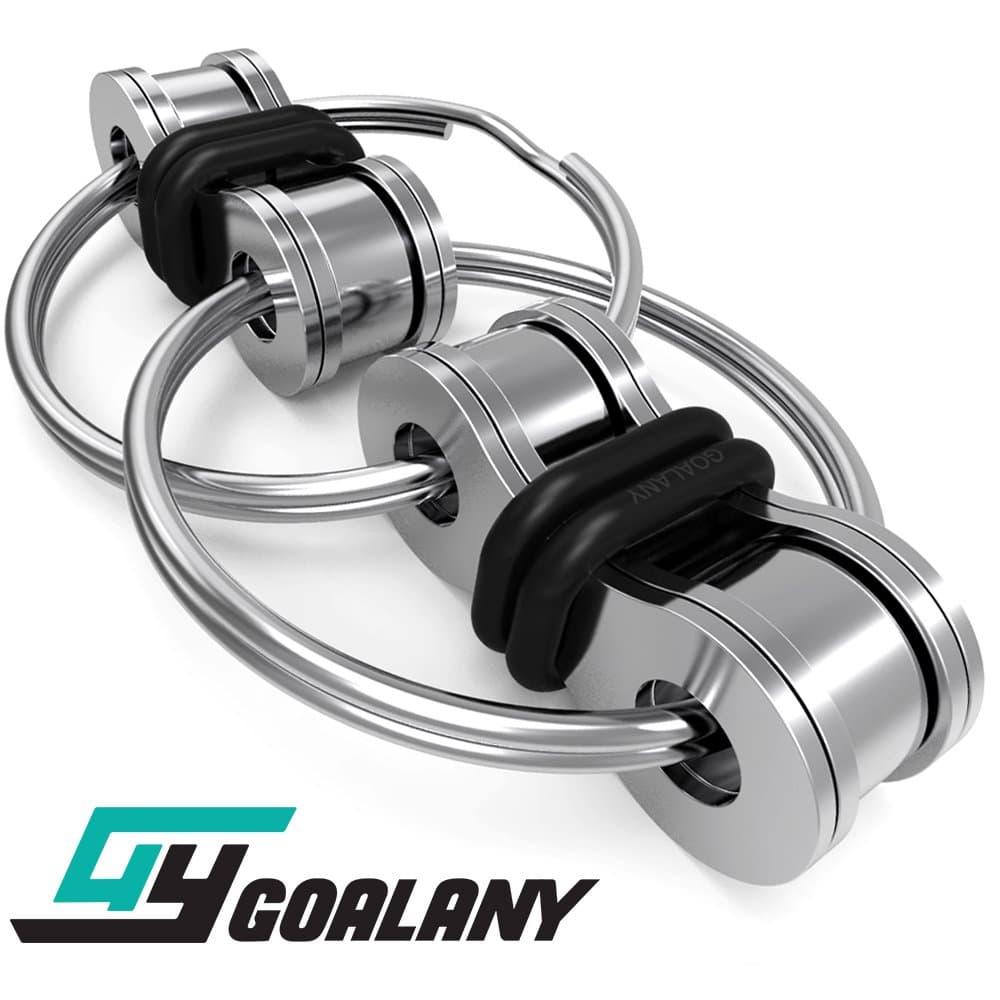 Fidget Toy Flippy Chain Prime Focus Toys [Alloy Interlock Ring Style] Anti-anxiety Roll & Spinner KeyChain Stress Reliever For Kids Students Adults - Great for ADD, ADHD and Autism