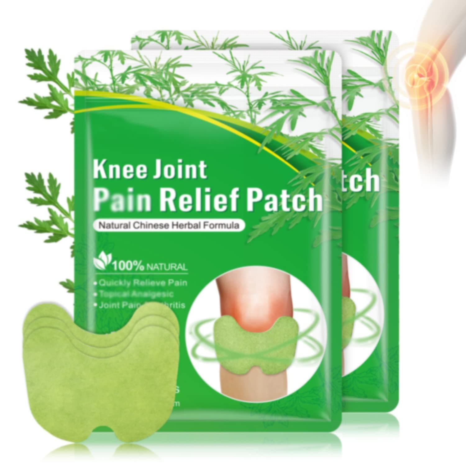 Knee Pain Relief Patch - Pain Relief Patch of Joint Pains for Knee, Back, Neck, Shoulder,Natural Wormwood Ingredient, Quick and Lasting Pain Relief (24pcs)