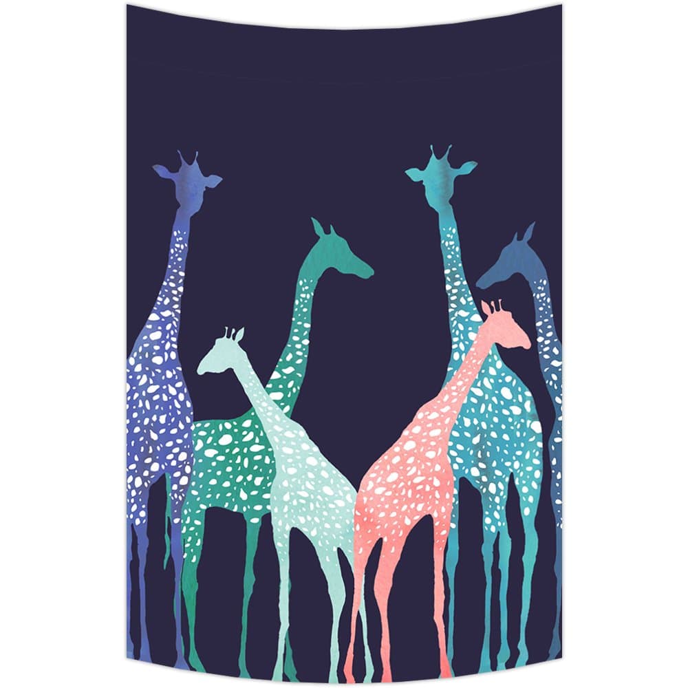 Custom Six Colorful Giraffe Wall Art Tapestries Home Decor Wall Hanging Tapestry Size 40"x60"