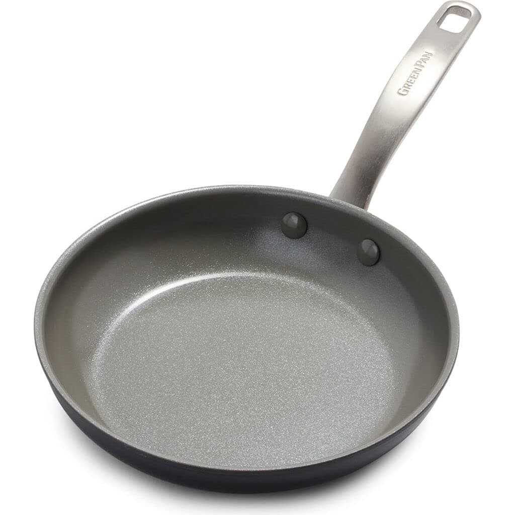 GreenPan Chatham Hard Anodized Healthy Ceramic Nonstick, PFAS Free, Dishwasher Safe, Oven Gray, 8" Frying Pan Skillet