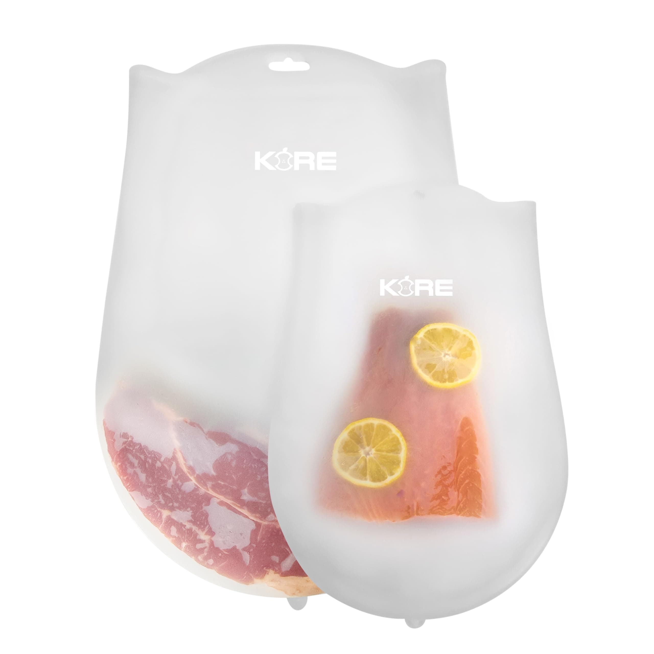 Revolutionize Sous Vide Cooking with AppleKoreLiving Sous Vide Reusable Silicone Bags | Extra Large & Large BPA Free Set | Thinner and More Flexible than Other Reusable Vacuum Seal Bags