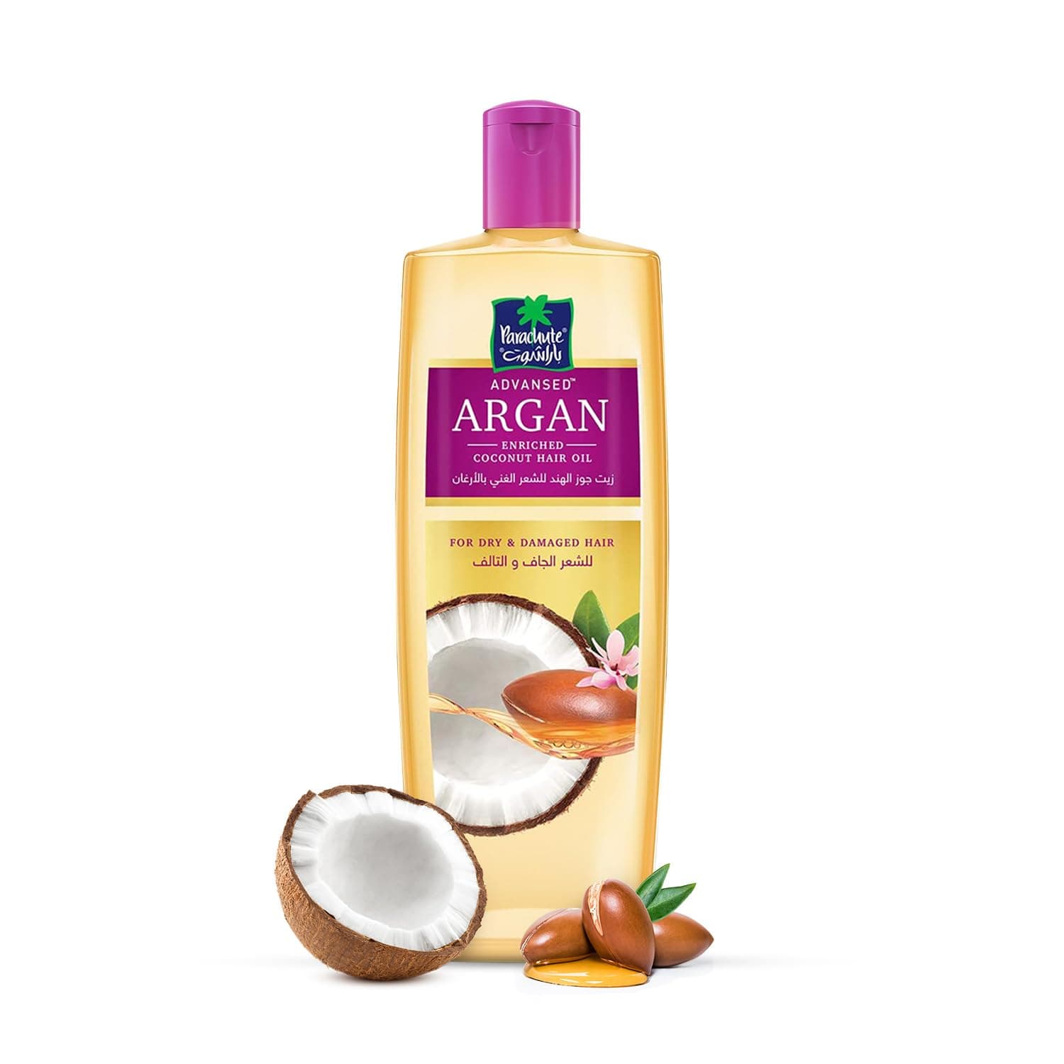 Argan Hair Oil With Coconut, Renews And Strengthens Dry, Damaged Hair, 200 Ml, Golden