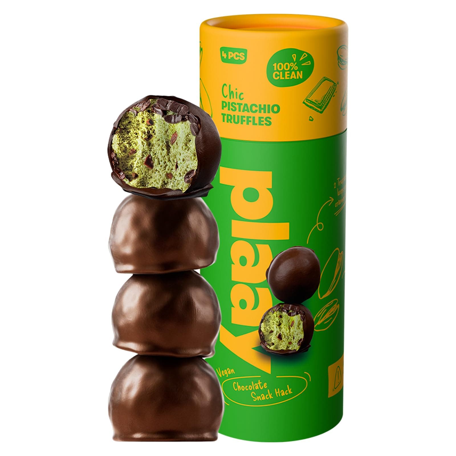 – Pistachio Dark Chocolate Truffles – keto-friendly snack with clean ingredients, pistachio-packed indulgence for guilt-free, everyday chocolate bliss – 60g