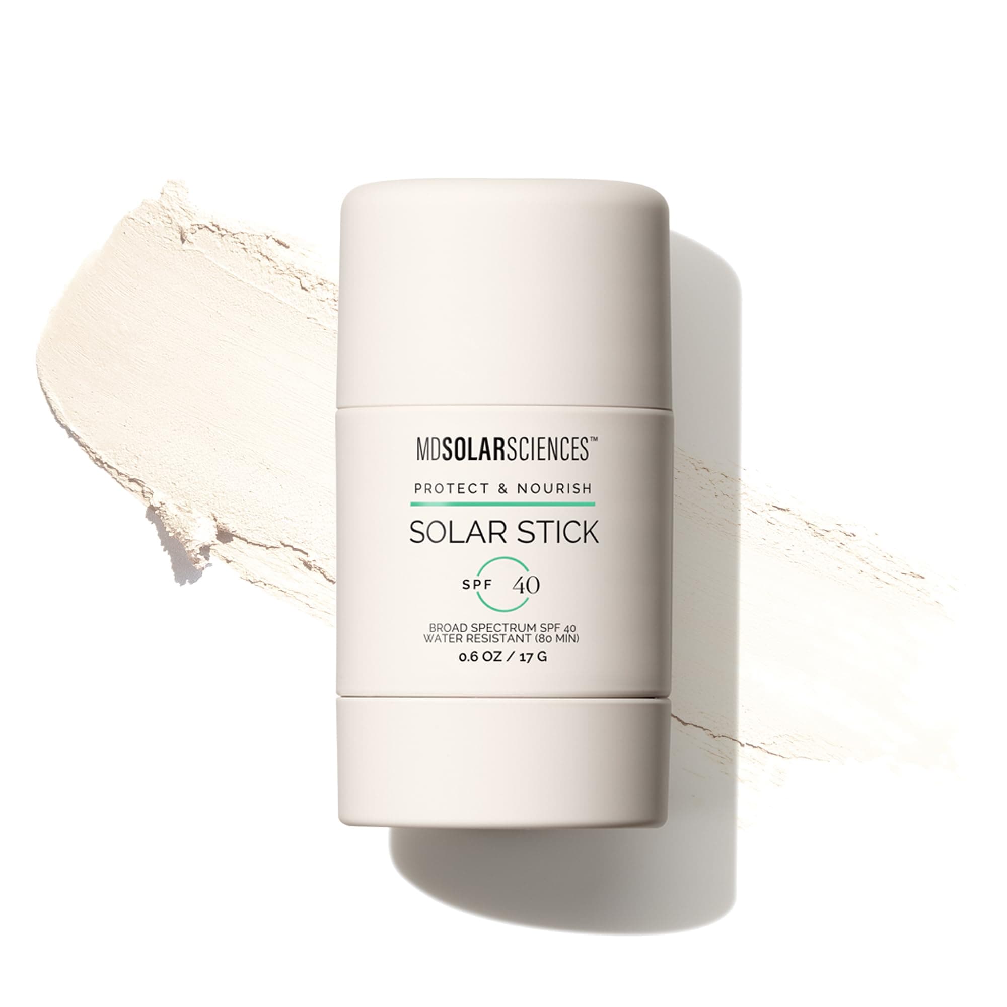 Solar Stick SPF 40 – Water-Resistant Mineral Sunscreen – Broad Spectrum UV Protection – Blendable Zinc Oxide Travel Stick – Smooth, Sheer and Natural Matte Finish, 0.6 Oz