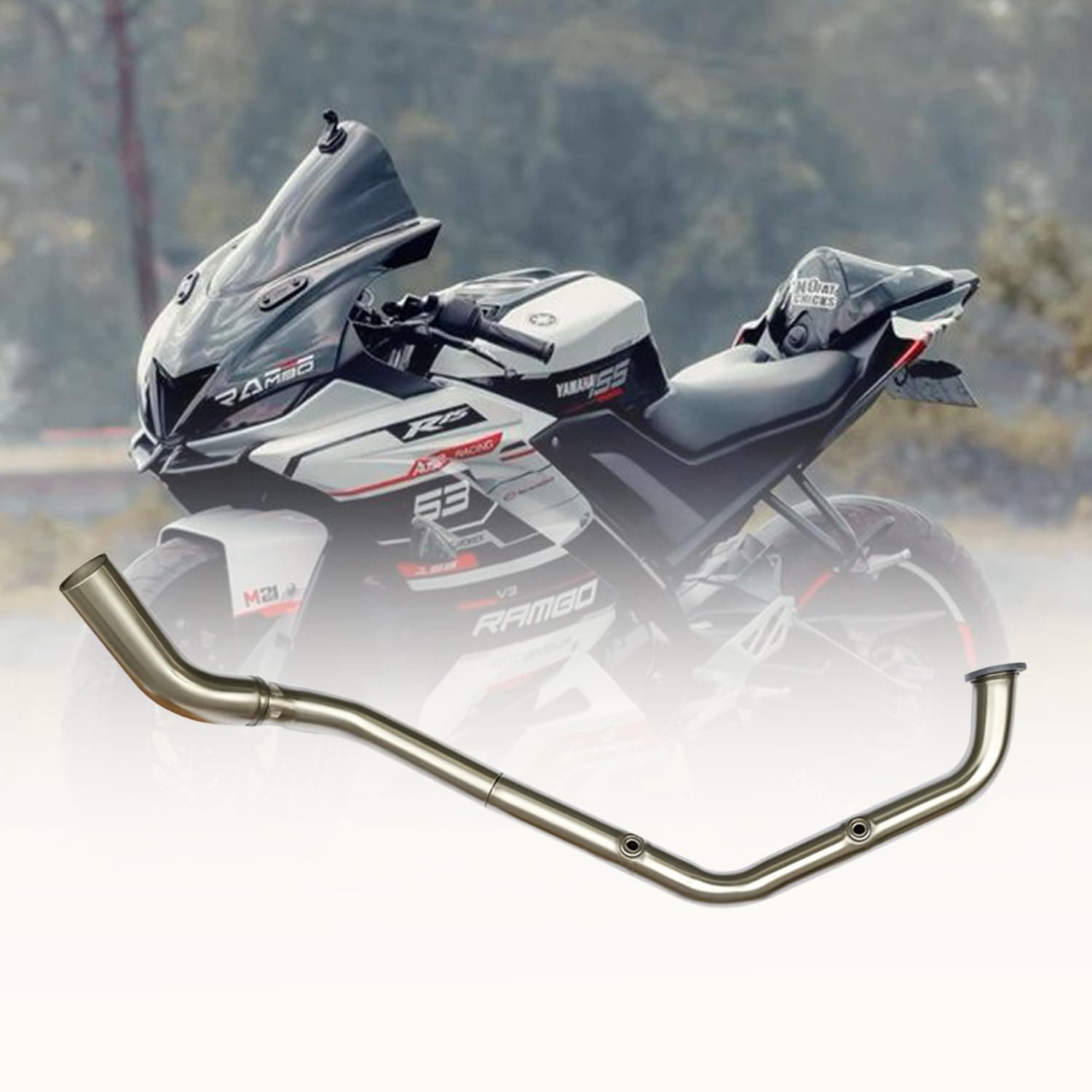 Vagary Bend Pipe for Yamaha R15 V3/ R15 M/ MT15 (BS6) Yamaha R15 Full Exhaust System (Stainless Steel)