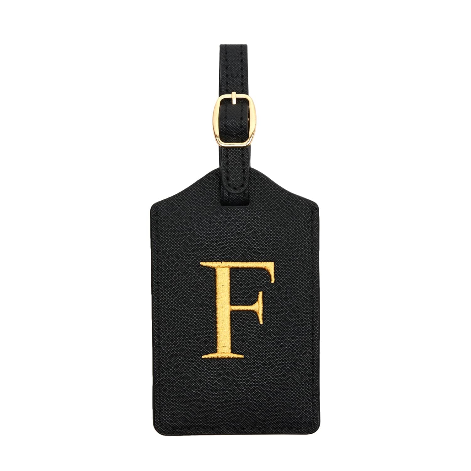 Luggage Tag PU Leather for Suitcase Baggage Handbag Travel Bag Label Suitcase Tag Label Tag w. Name Card & Privacy Cover (F)