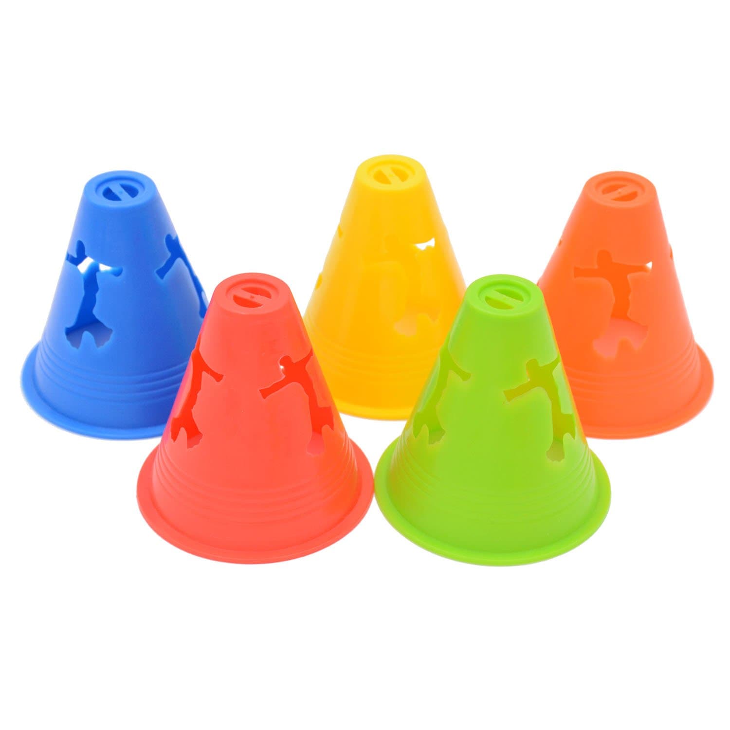 3 Inch Plastic Windproof Slalom Cones Inline Roller Skating Cones Pile Cup Roadblocks Traffic Road Cones Set with Holes for Skate Practice Sport Training