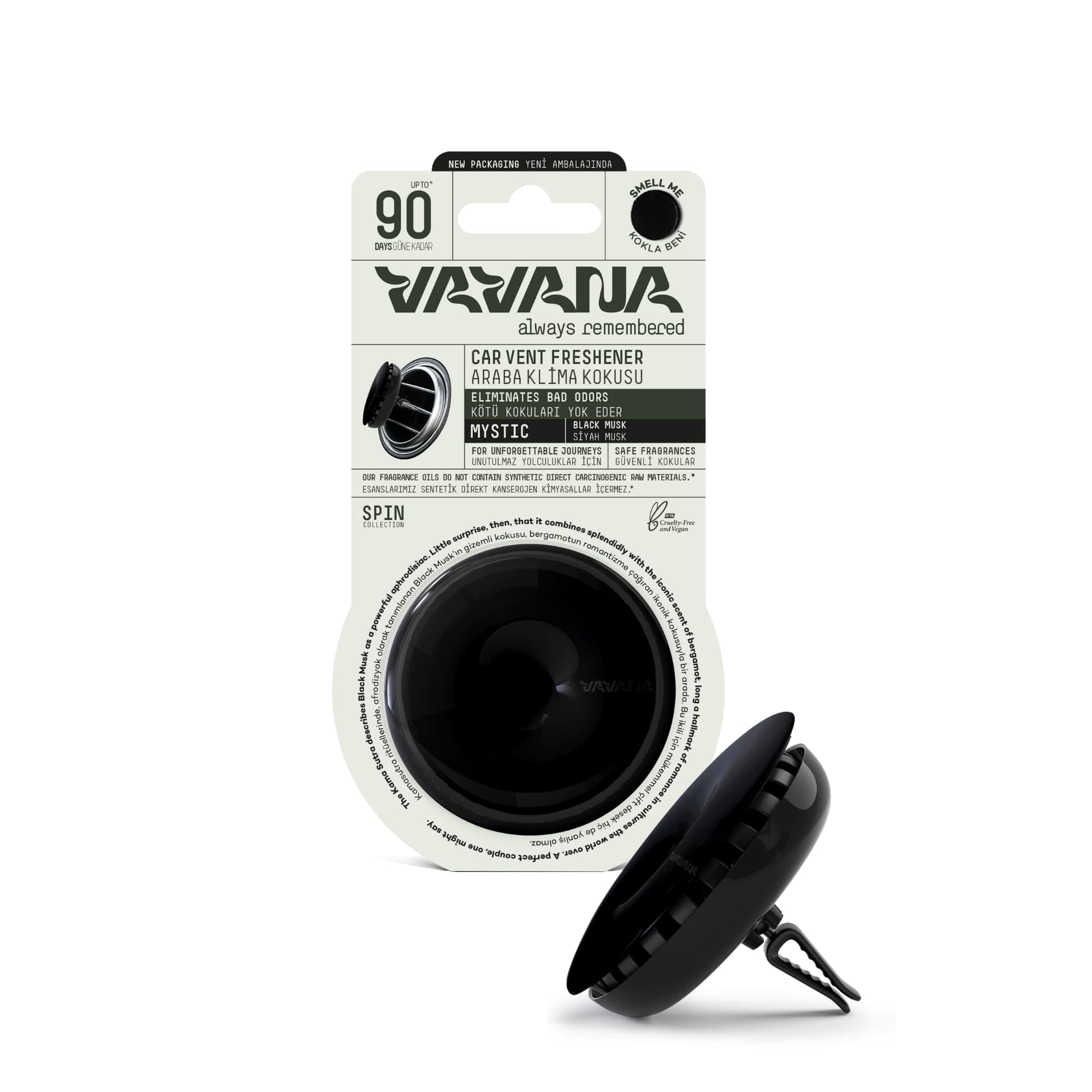 Car Air Freshener | Highly Scented Long Lasting Air Freshener for Car | Air Freshener Vent Clips (Mystic - Black Musk)