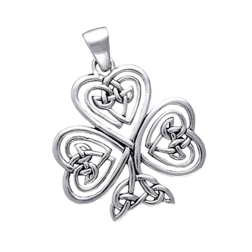 HCGems Sterling Silver Small Filigree Celtic Lucky Shamrock Pendant