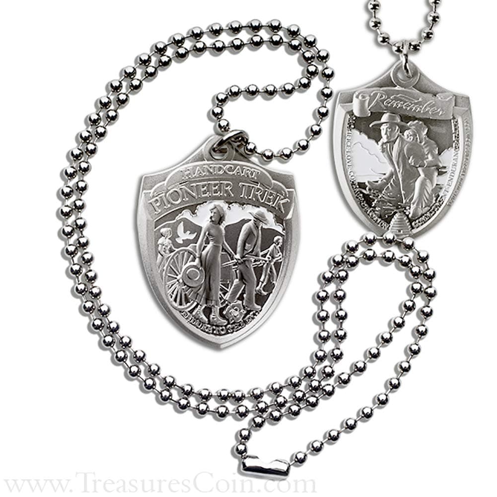 Pioneer Trek God Dog Tag Pendant with Thick Ball Chain Military Style Necklace