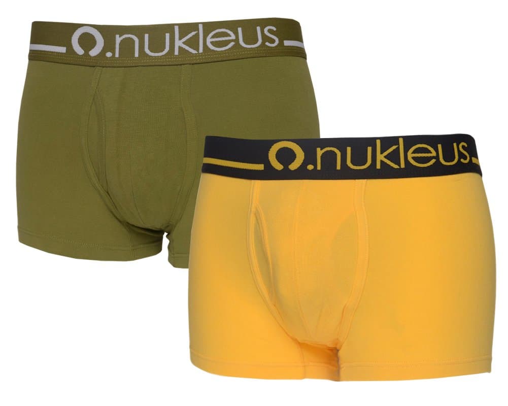 2x Nukleus Men's Boxer Brief Shorts 100% Premium Organic Cotton Super Soft Plain