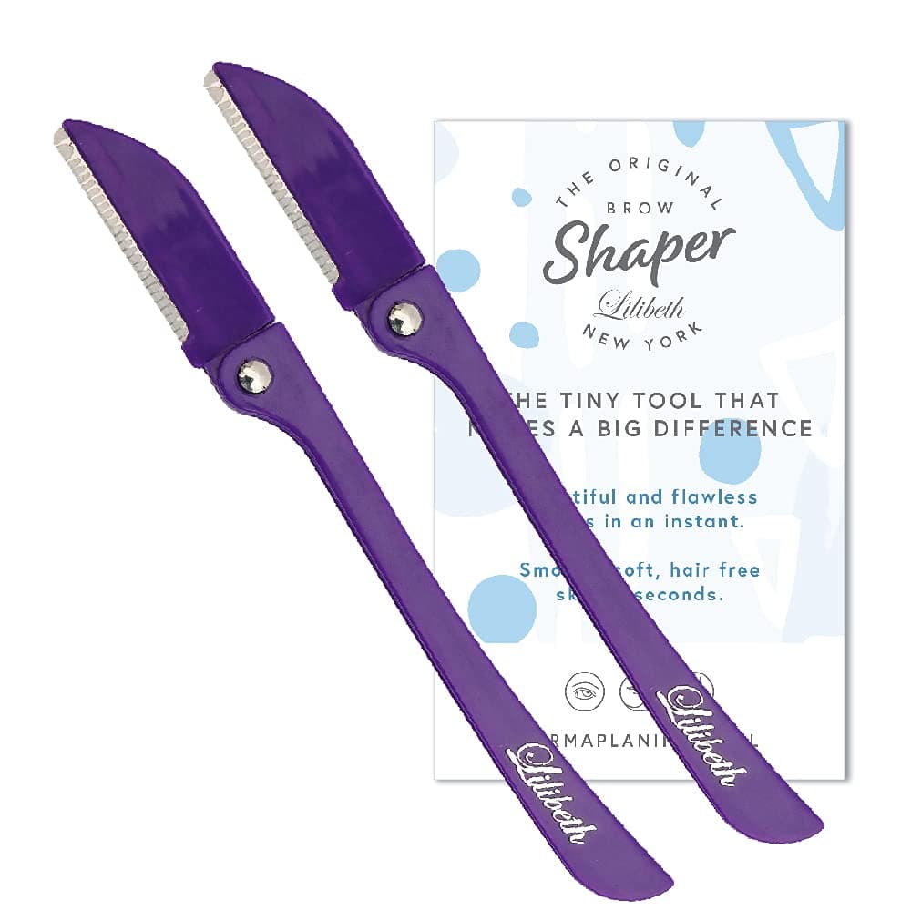 Brow Shaper - Dermaplaning Blades for Face - Face Shaver for Women - Dermaplaning Tool for Women - Pack of 2 Derma Blades (Purple)