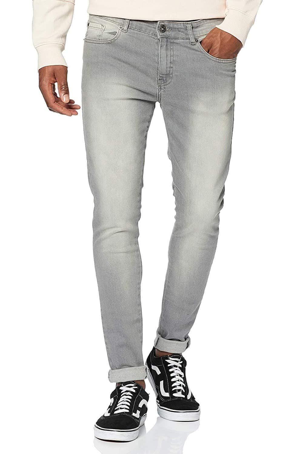 ENZO Mens Super Skinny Slim Fit Stretch Denim Retro Jeans Pants