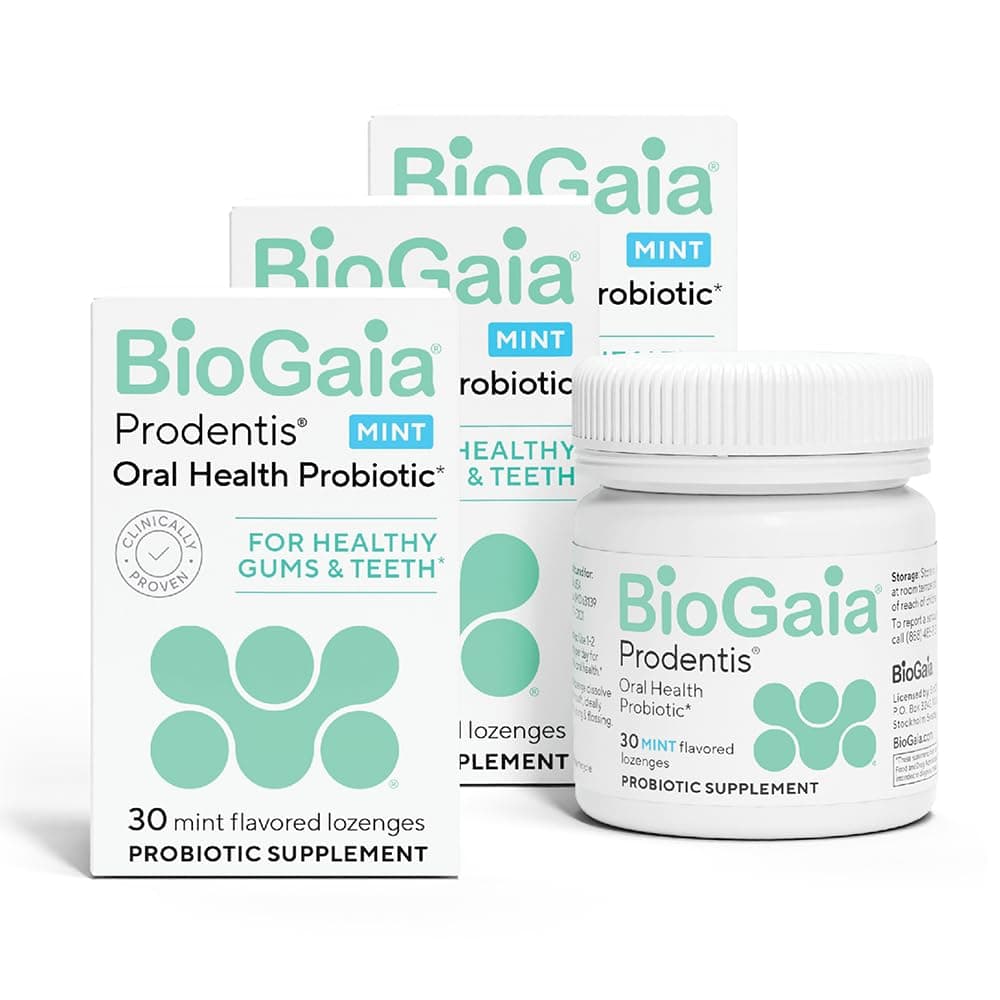 BioGaia Prodentis 3-Pack Bundle | Clinically Proven Dental Probiotics for Teeth and Gums | Promotes Good Oral Health & Gut Health Too | Oral Probiotics | Mint-flavored Lozenges