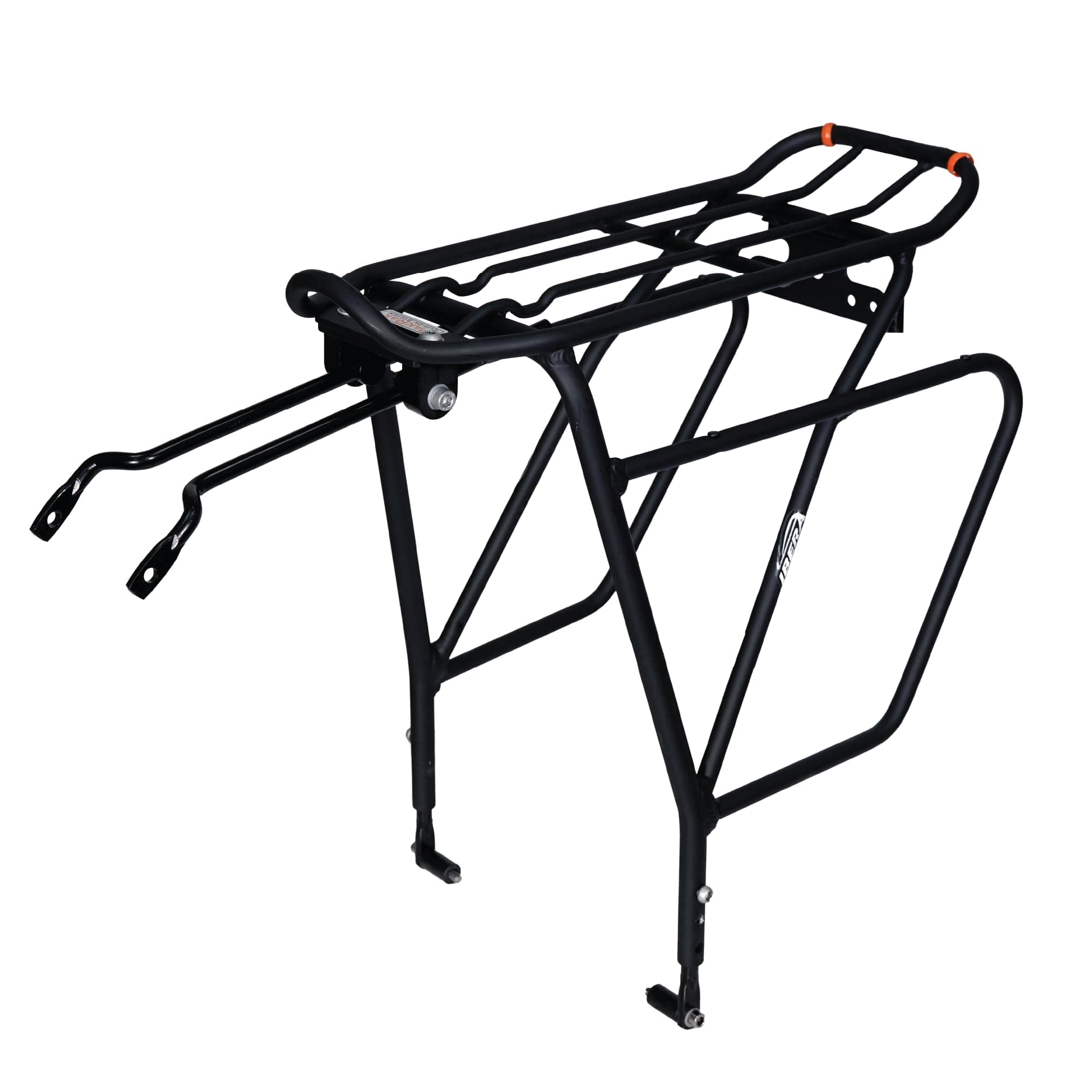 Bike Rack - Bicycle Touring Carrier Plus+ for Disc Brake/Non-Disc Brake Mount, Fat Tire Bikes, Frame-Mounted for Heavier Top & Side Loads, Height Adjustable for 26"-29" Frames