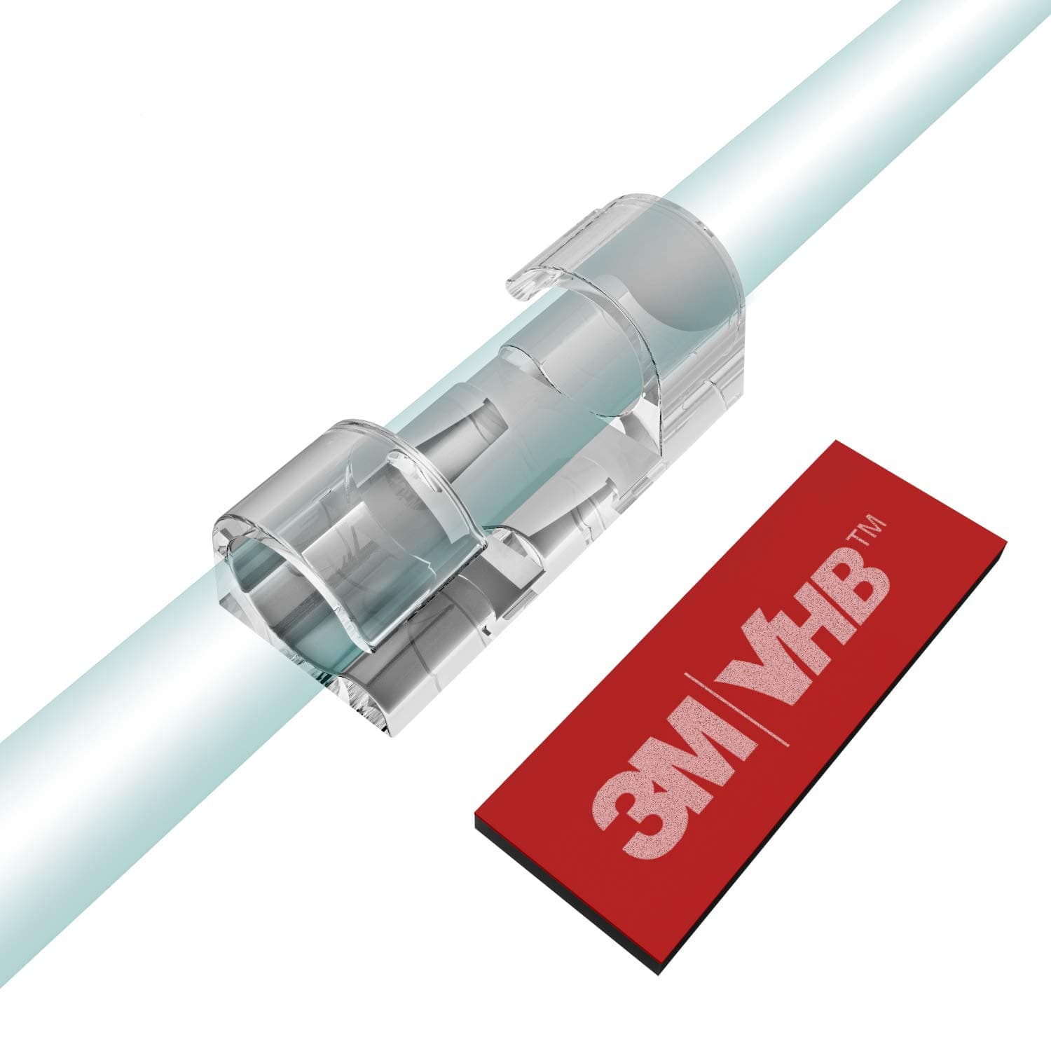 XIAOXI Cable Clips with Strong Self-Adhesive Pads | Tidy and Organise Cords and Wires | Set of 20 (Clear)