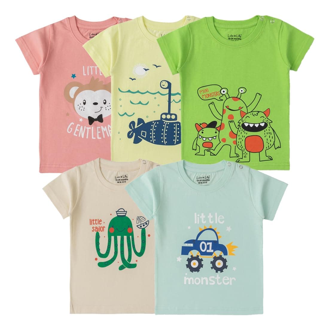 Baby Boys Printed Cotton Half Sleeve Tshirt