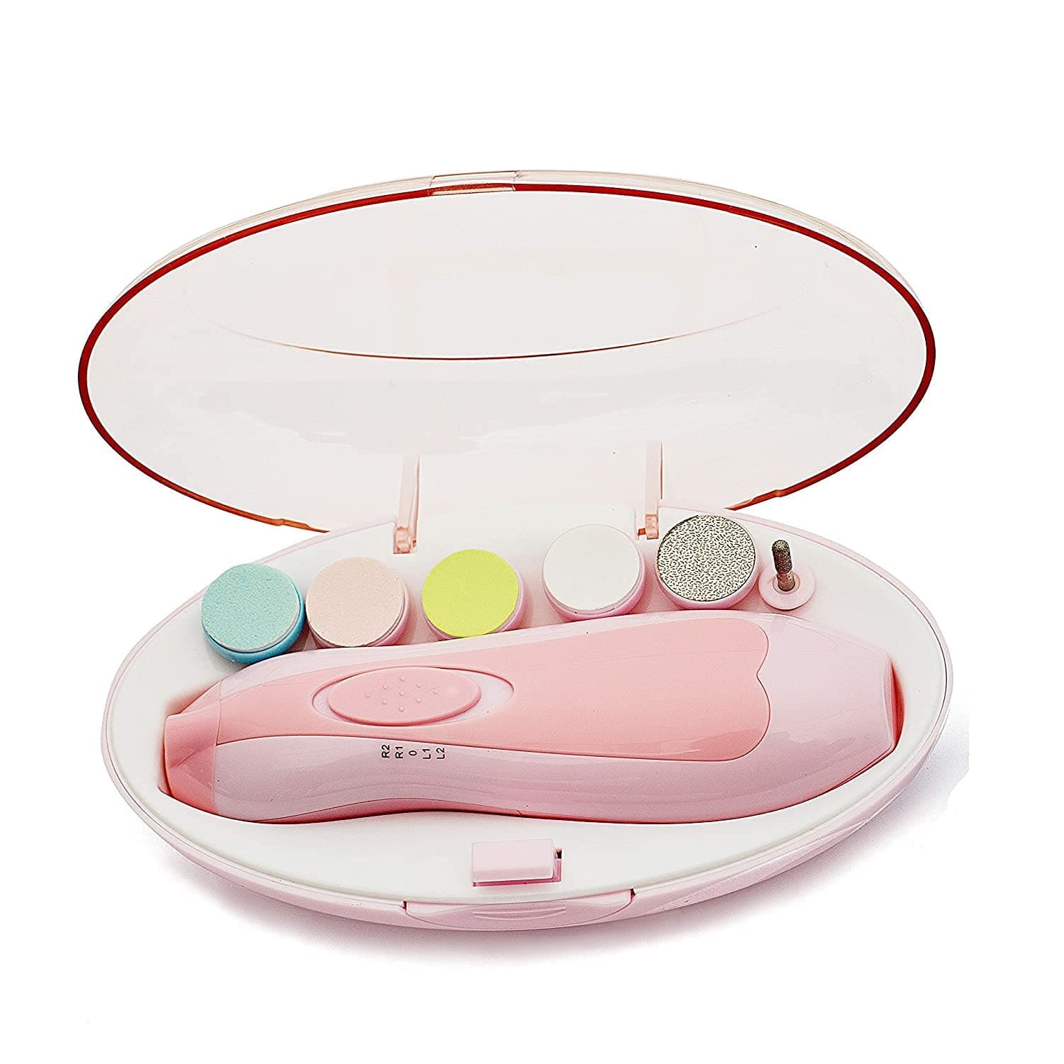 DClub New Baby Nail File Electric,Baby Nail Trimmer with 6 Grinding Heads Safe for Newborn Baby (PINK)