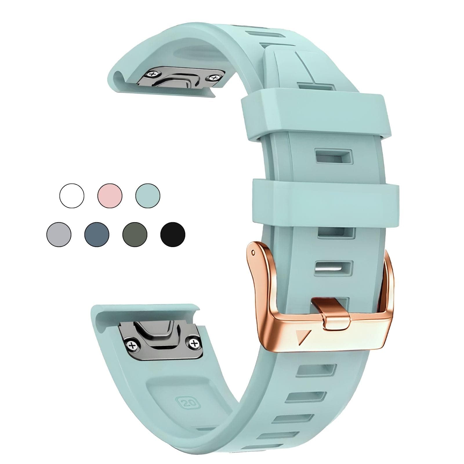 OUTVI20mm Watch Band for Garmin fenix 5s plus fenix 6s fenix 7s pro quickfit 20 bands Replacement for garmin epix 2 42mm standard short strap Rose Gold women soft