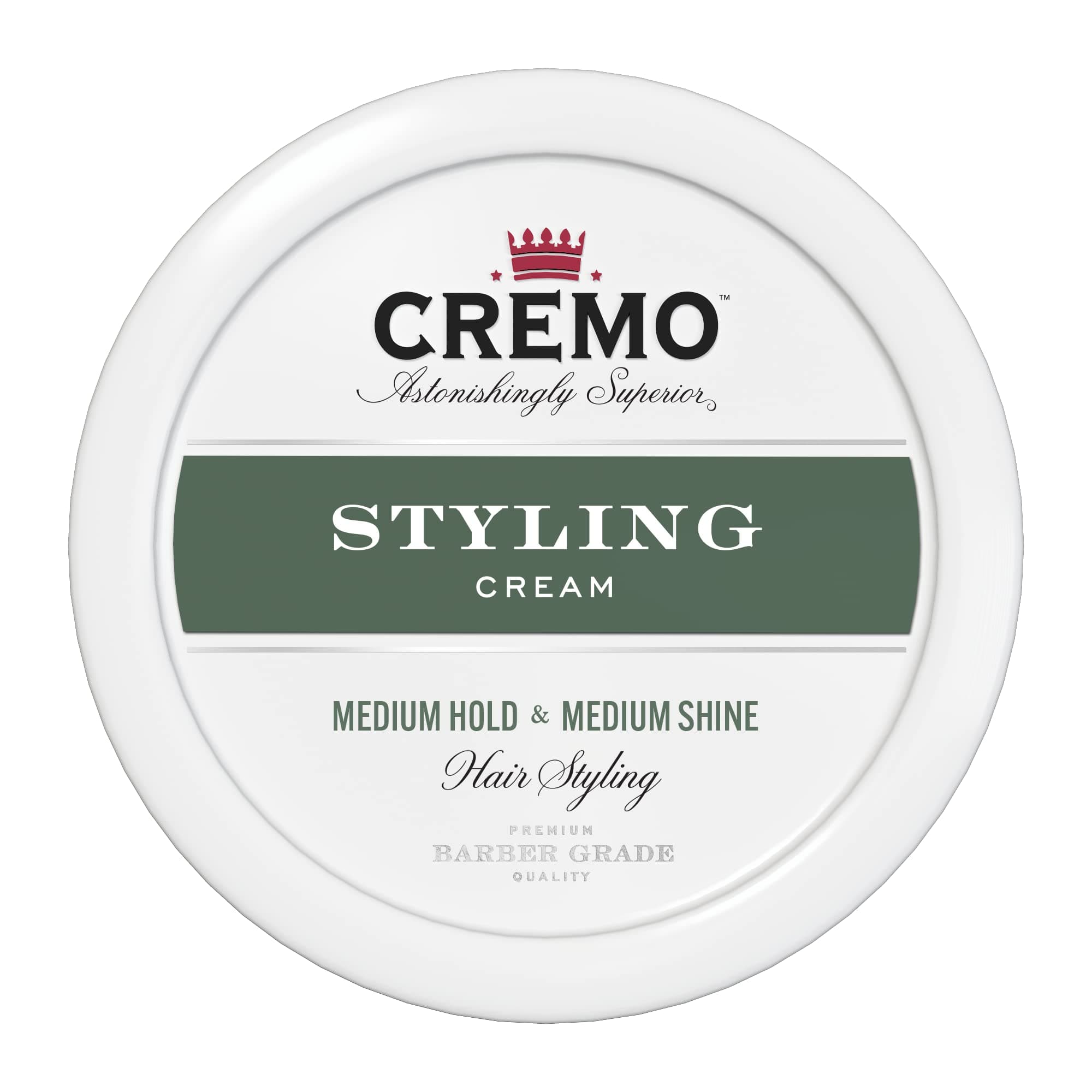 Cremo Premium Barber Grade Hair Styling Cream, Medium Hold, Medium Shine, 4 Oz