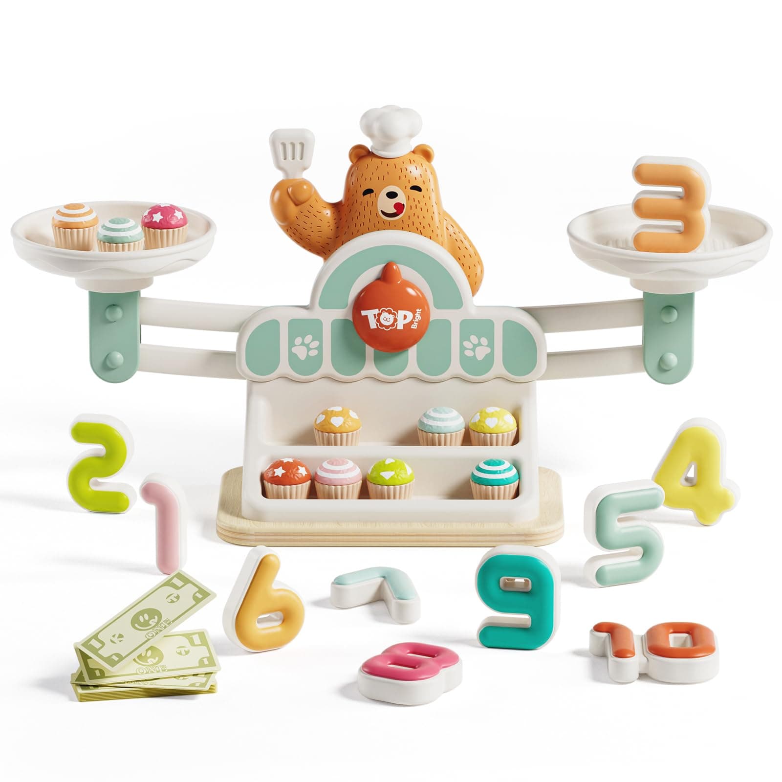 Wooden Balance Math Toy for Boys and Girls 3+ Years Old Math and Digital Game for Kids, Montessori STEM Educational Toy for Gift 3 4 5 Years Old