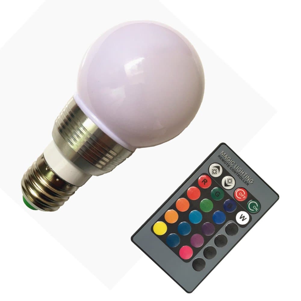 DZYDZR DQ001 3W RGB LED Bulb E27 Lamp LED Color Light Bulb Ambiance Lighting with Remote for Decorative Lamps Mood Lighting Party Lights