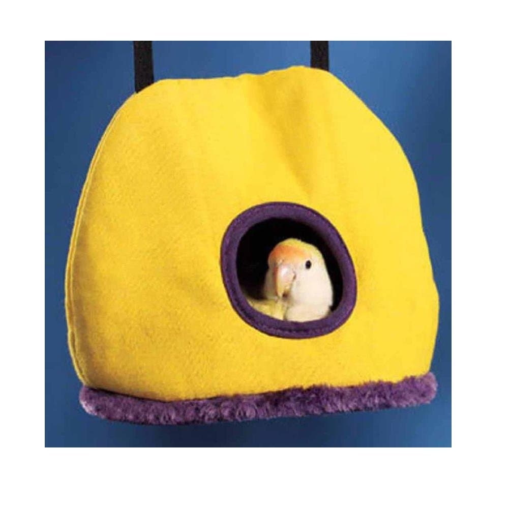 Stock Show Parrot Nest Plush Warm Winter Hanging Hammock Pet Bird Round Hanging Swing Bed Cave Cage Decor Small Animals House Hanging Hammock, Random Color, M