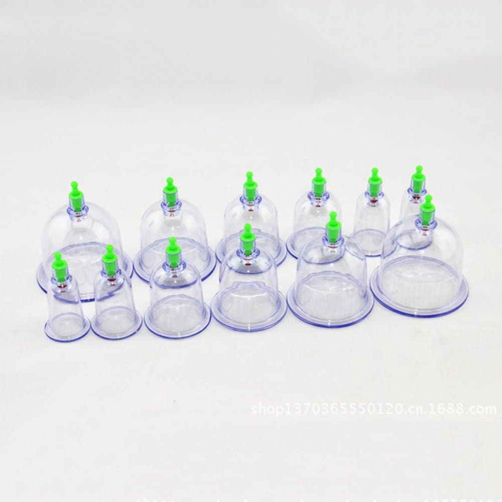 JCELE Professional Cupping Therapy Equipment Set with pumping handle 12 Cups & English Manual