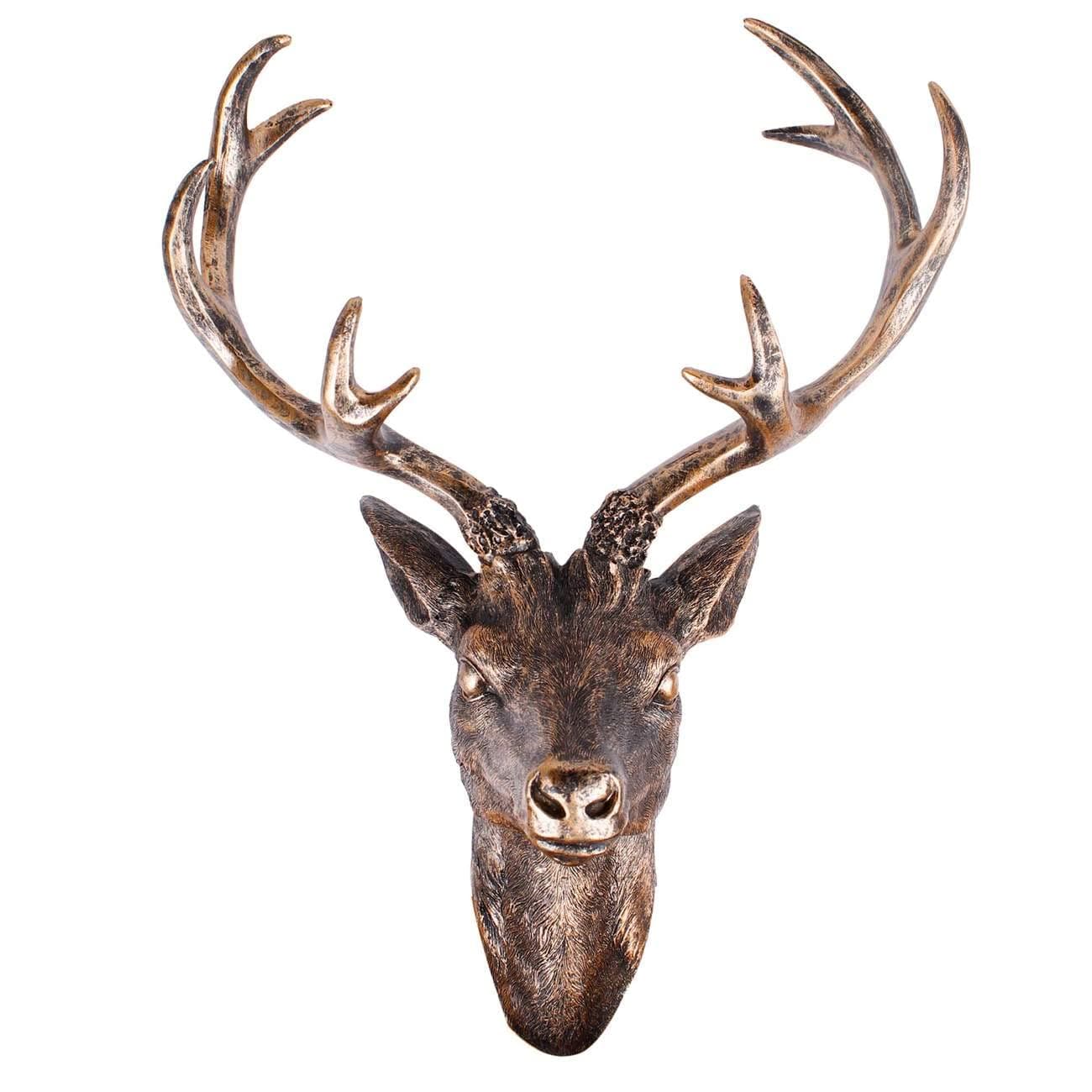 LINDER EXCLUSIV ' – Deer Antler Deer Head Bronze-Look 51 x 60 cm