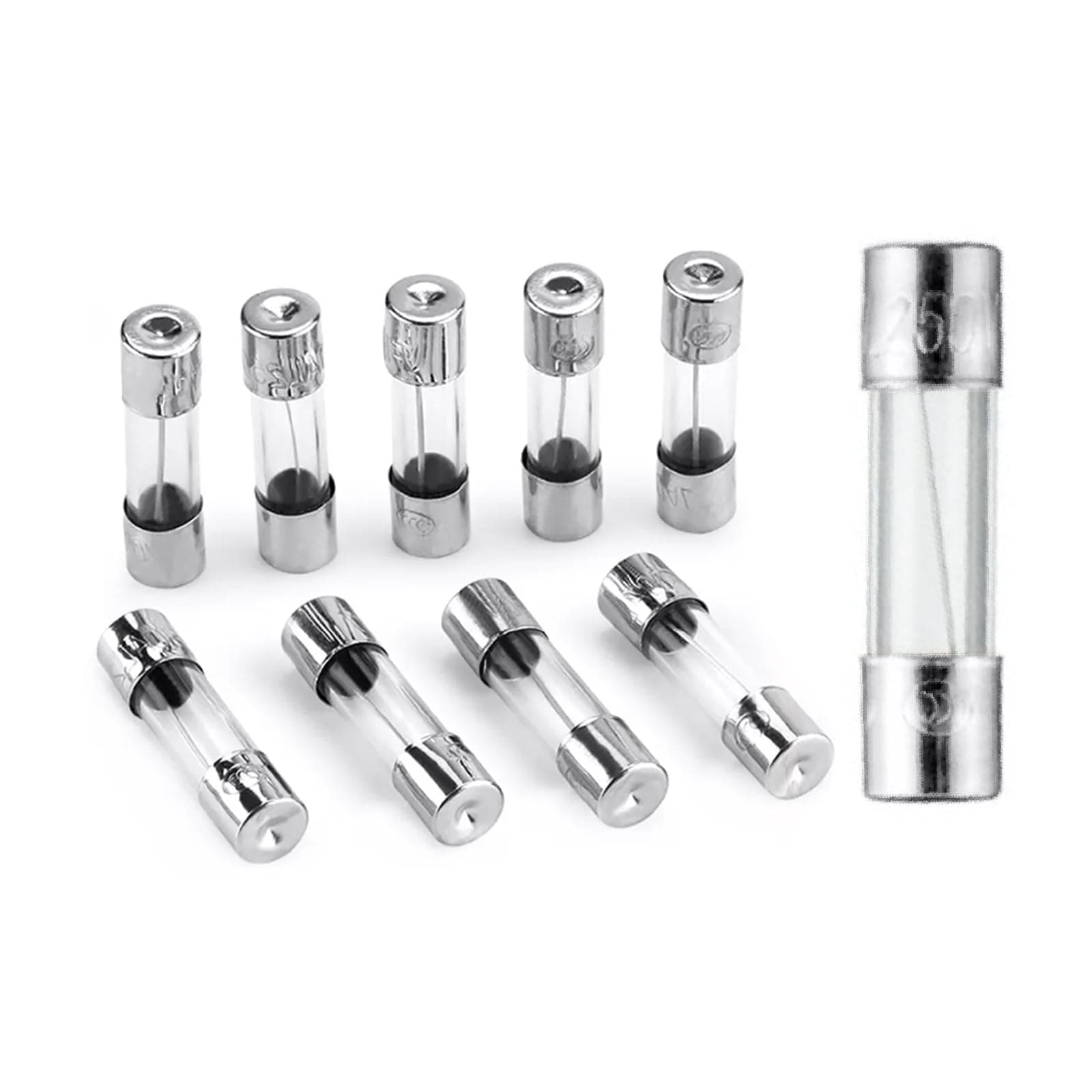 Fast Blow Fuse F3AL250V 5x20mm Pack of 10 Glass Fuse 3A 3Amp 250V Glass Fuses 0.2x0.78 Inch