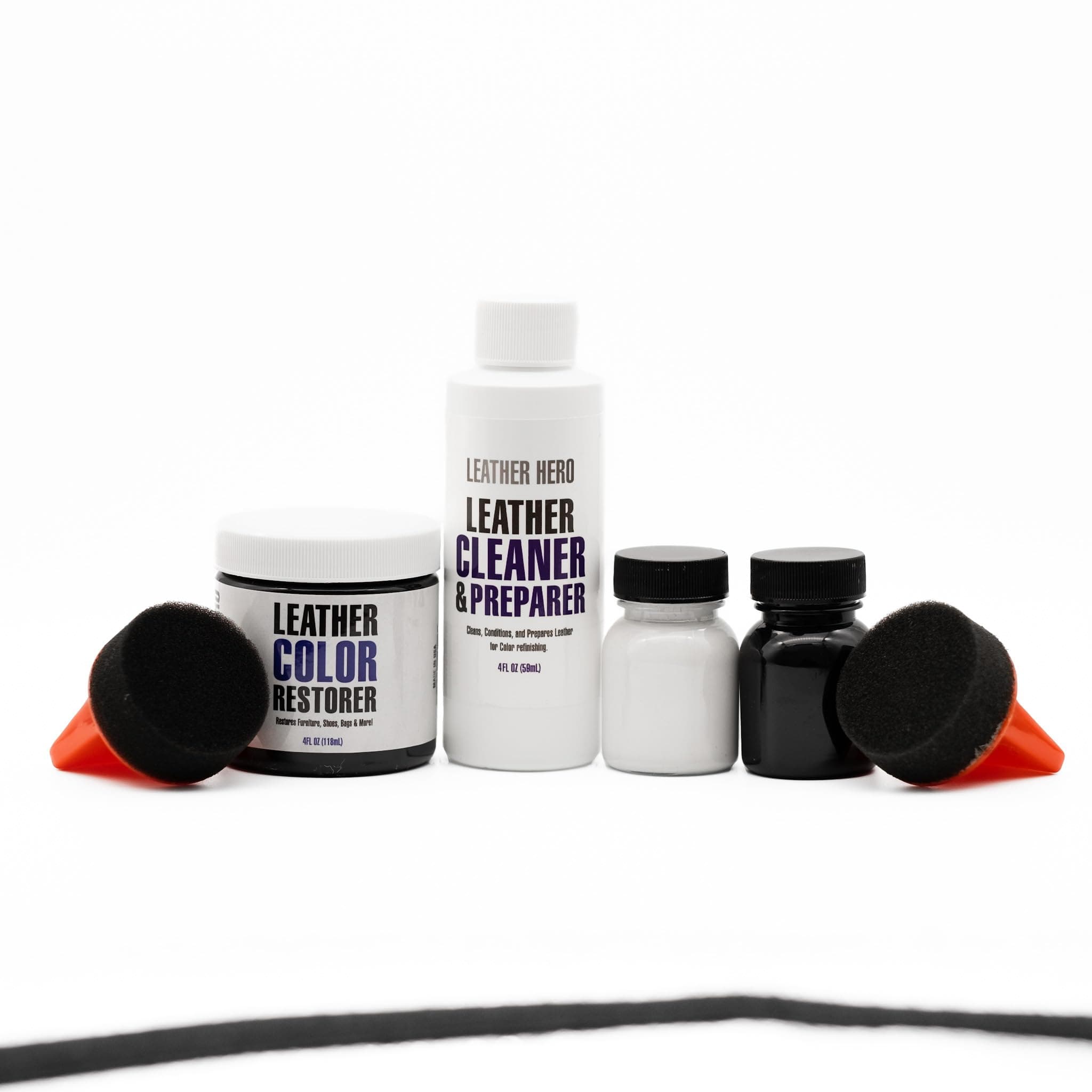 Leather Hero Color Restorer Complete Repair Kit- Refinish, Recolor, & Renew Leather & Vinyl Sofa, Purse, Shoes, Auto Car Seats, Couch 4oz (White)
