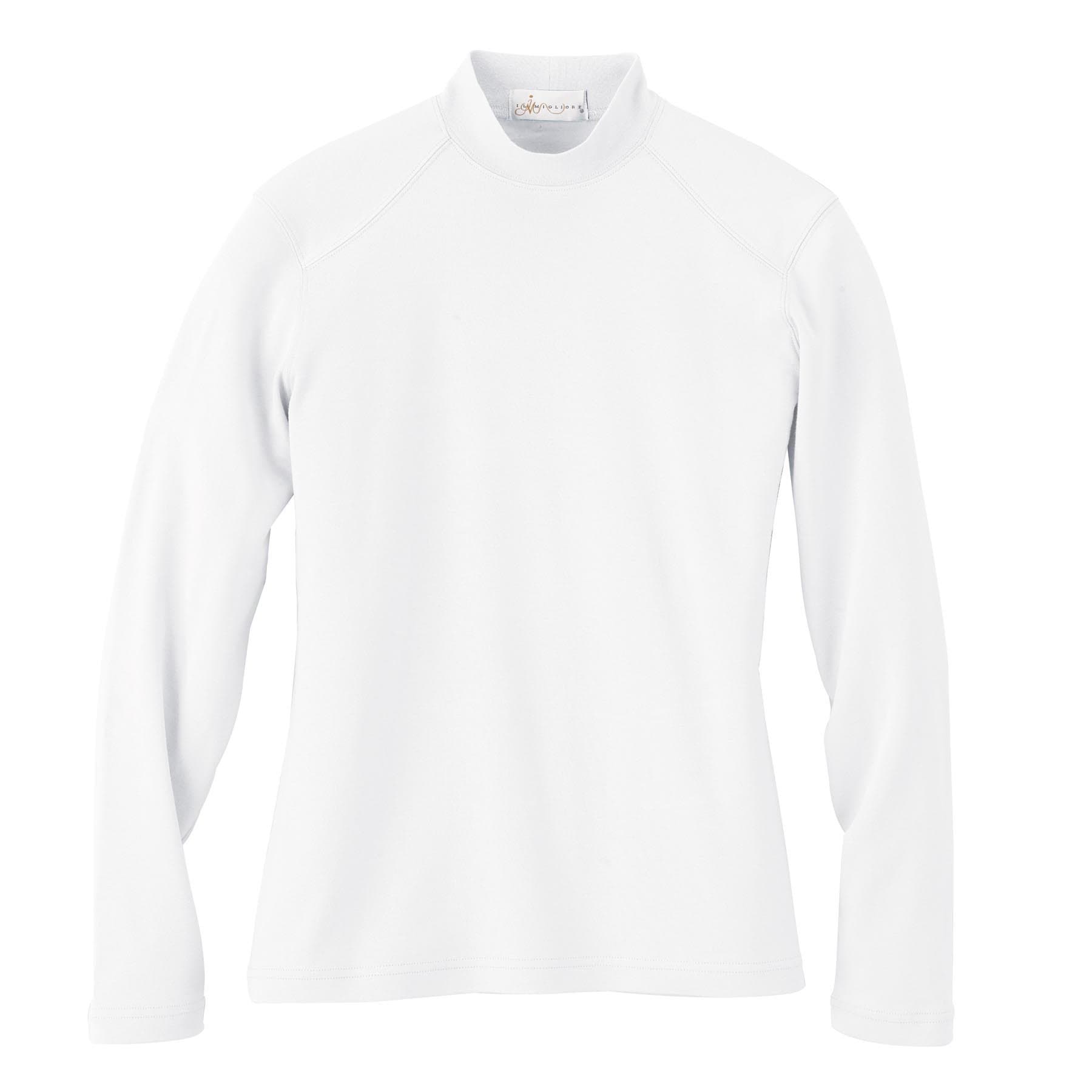 Il Migliore Ladies Interlock Enhanced Rib Collar Mock Neck, White, X-Large
