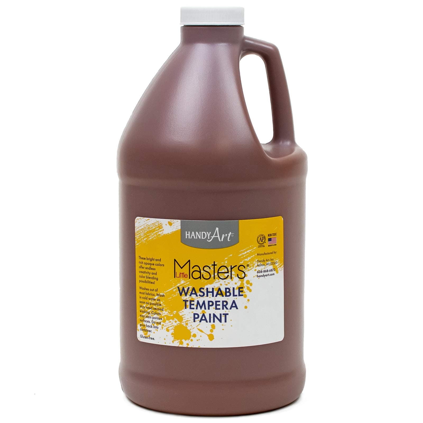 Handy Art 212-750 Little Masters Washable Tempera Paint 1/2 Gallon, Brown