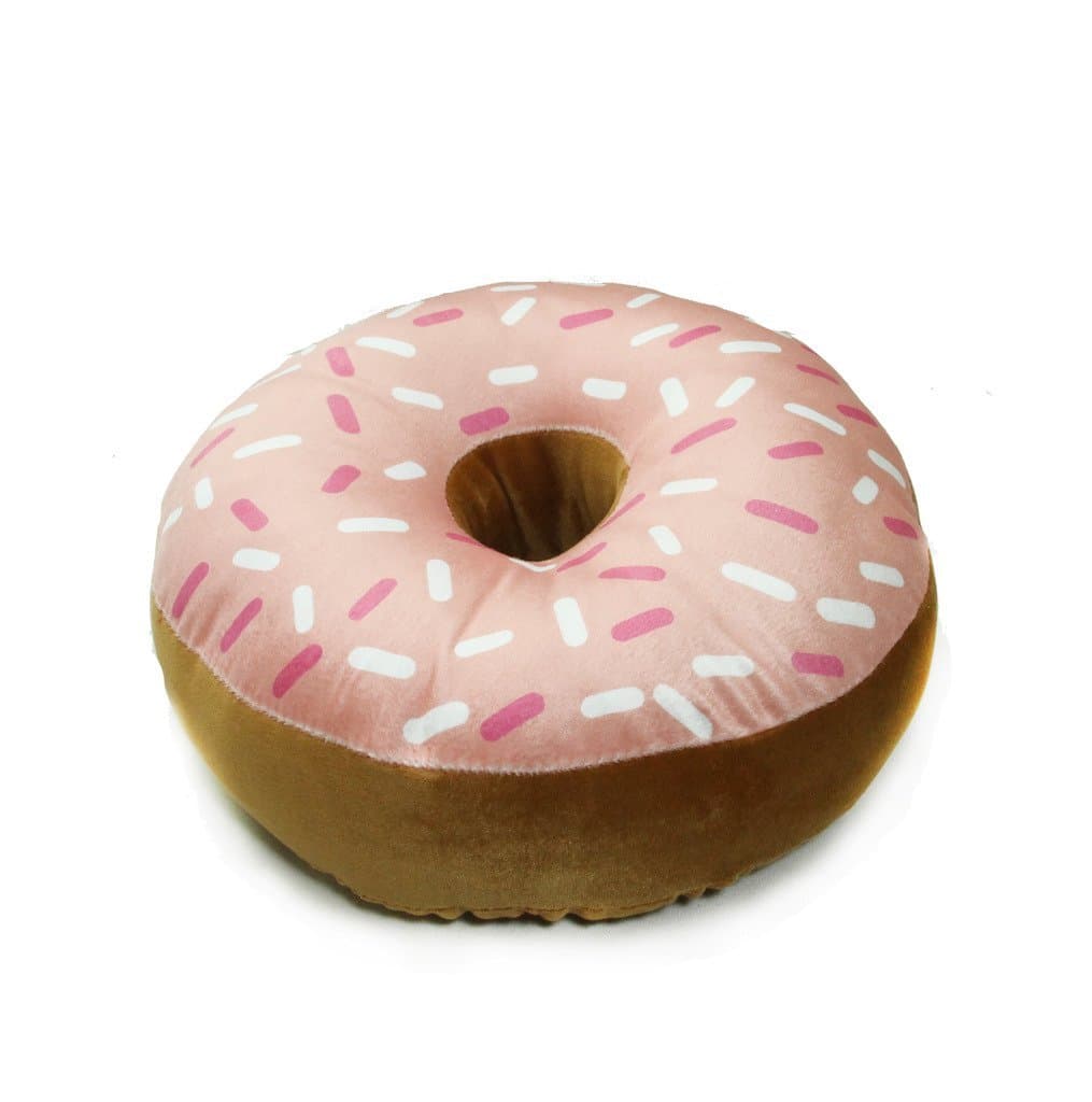 The Purple Tree Velvet Donut Cushion (Standard, Pink), Pack of 1