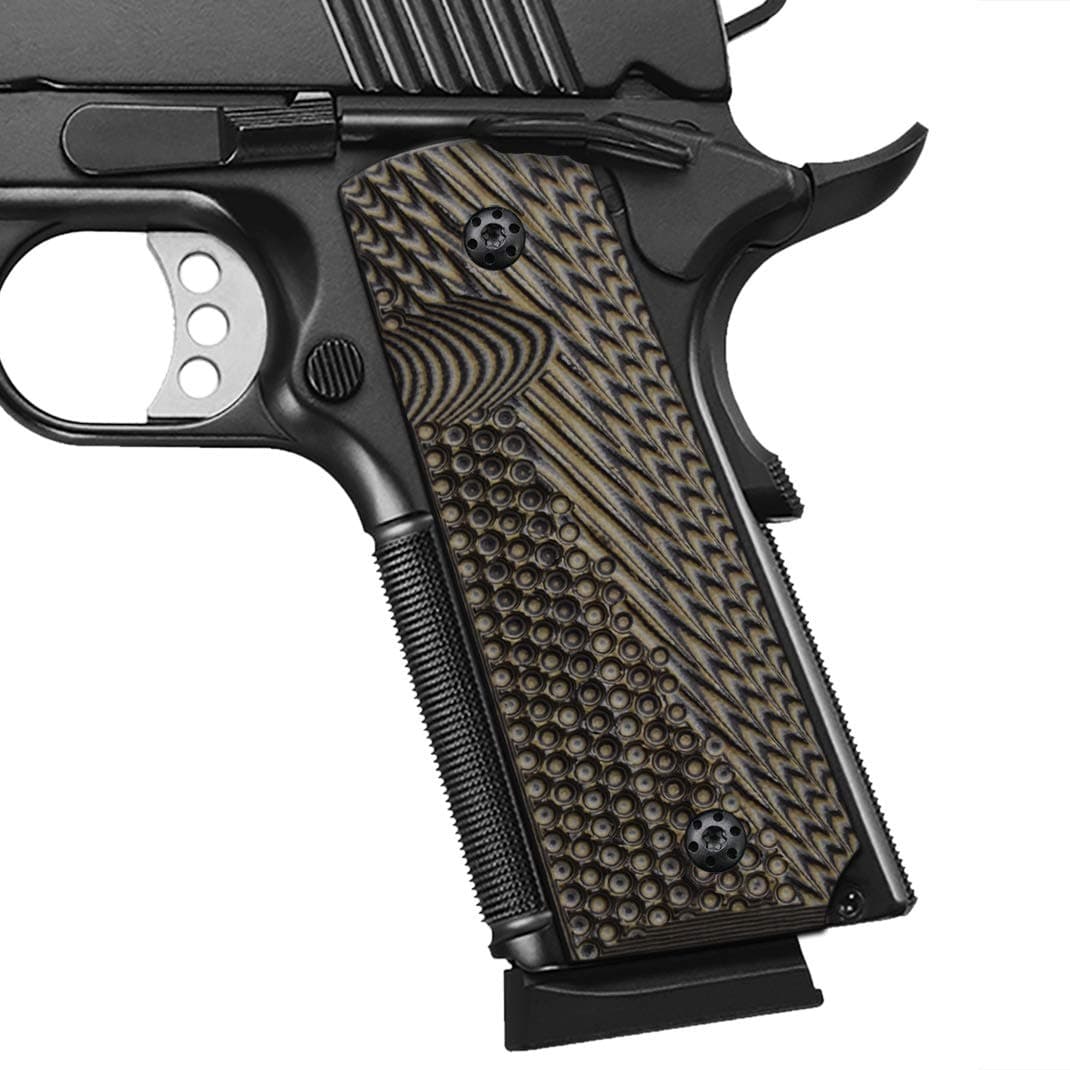 - Cool Hand 1911 Grips Full Size, G10 Commander, Black Gun Grips Screws Included, Ambi Safety Cut, Aggressive OPS Texture