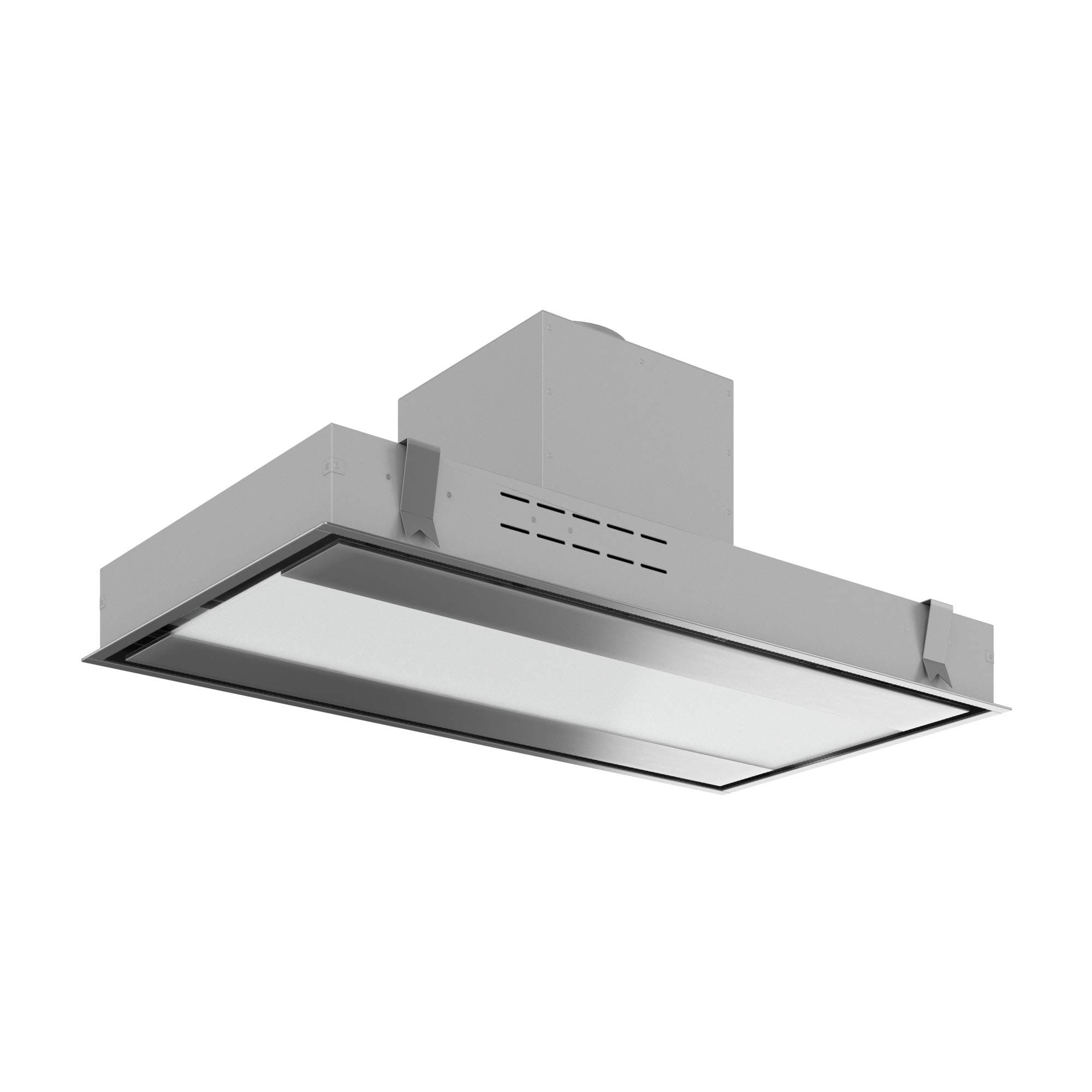 Futuro Futuro Island-mount DUCTED only Range Hood 38" 940-CFM | Skylight | Stainless Steel Vent Hood | Unique In-Ceiling Exhaust Hood |Remote Control, Ultra-Quiet with Blower