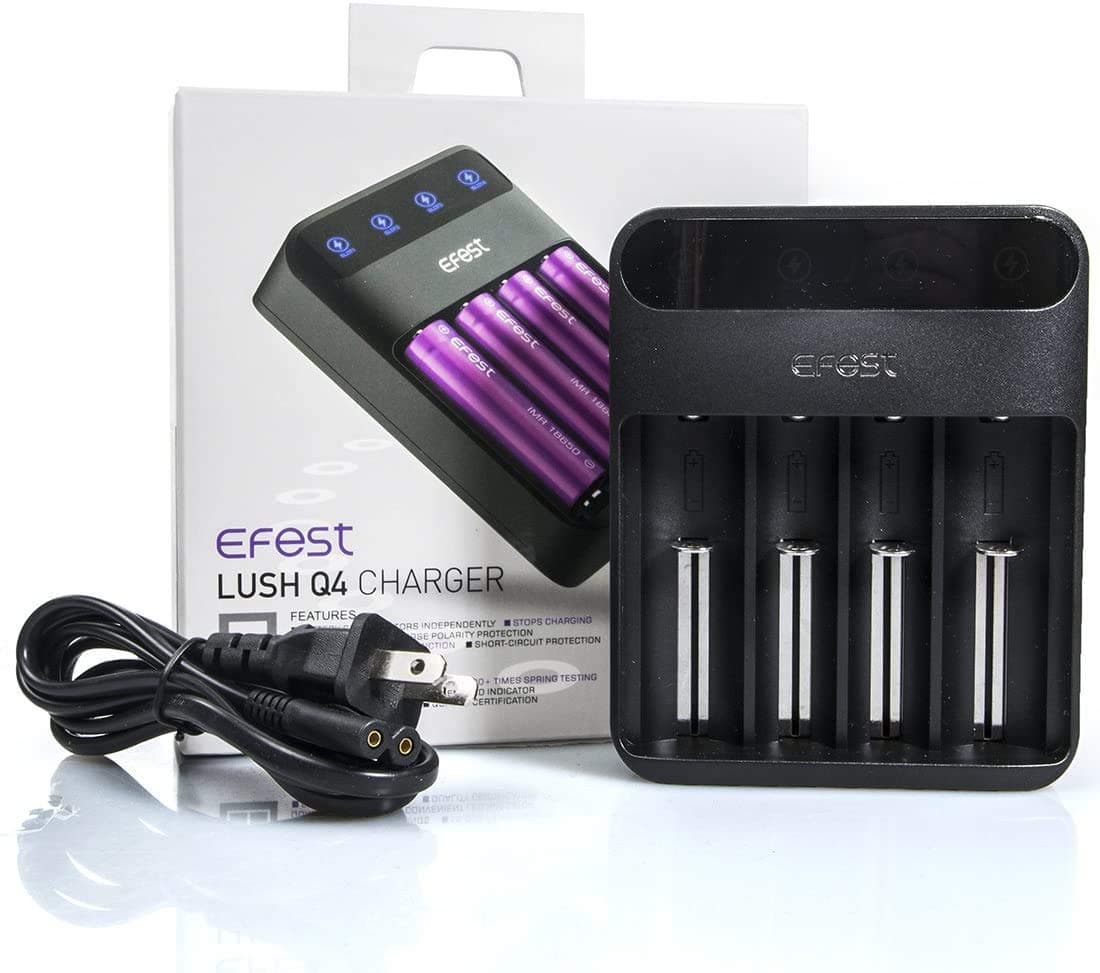 LUSH Q4 Intelligent LED Battery Charger for 20700 / 18650 / 26650 / 26500 / 18500 / 18350 / 17340 / 16340 / 14500 / 10440