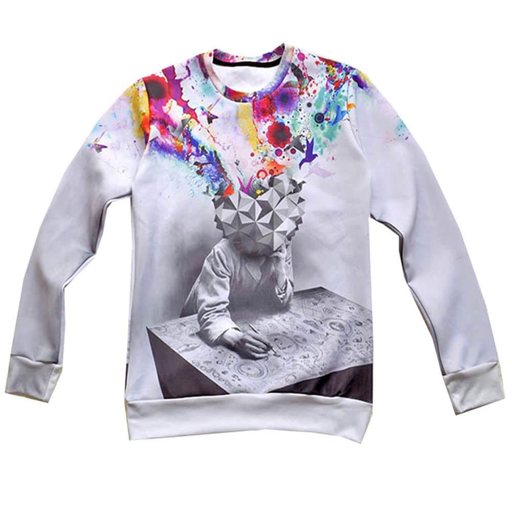 Unisex 3D Hoody The Thinker Printing Abstract Sweatshirt S