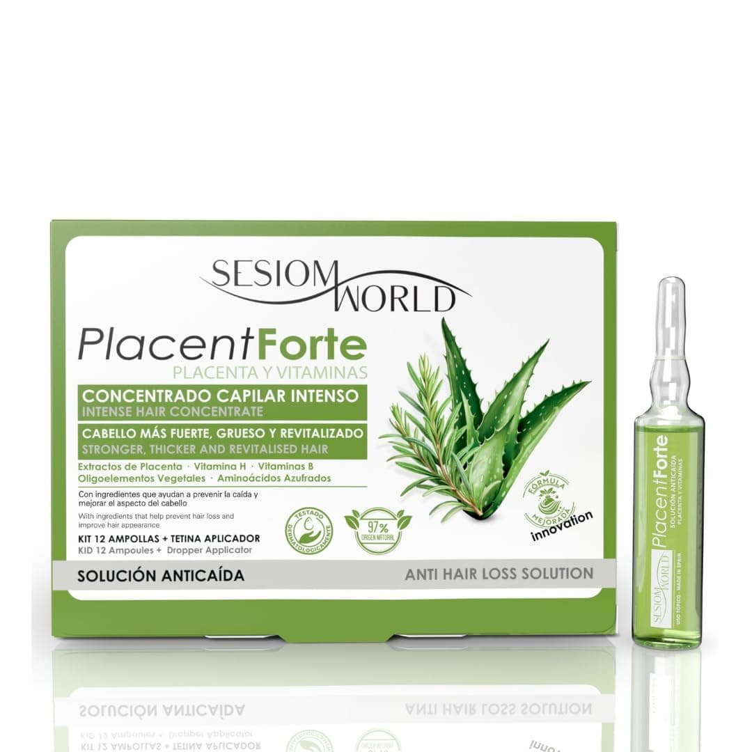 SesioMWorld® PlacentForte Anti-Hair Loss Treatment and Vitamins 12 Ampoules