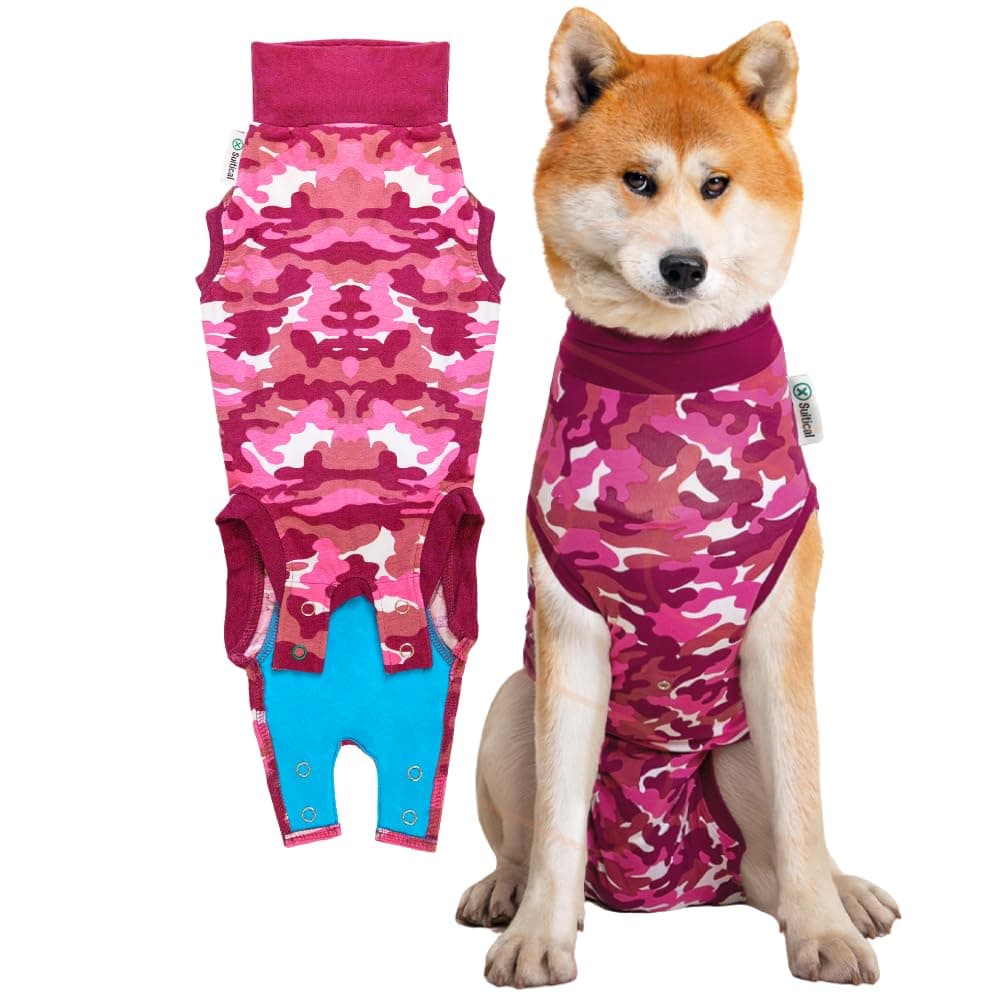 Suitical Recovery Suit Dog, X-Large, Pink Camouflage