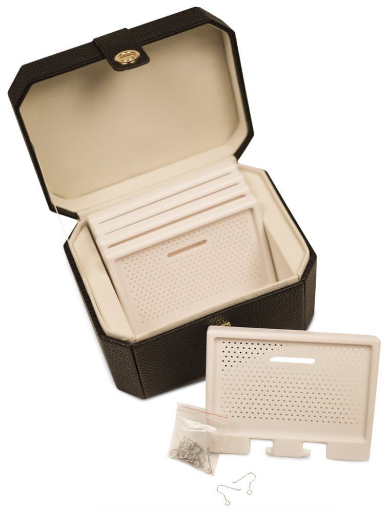 1030 Earring Chalet Vanity Jewelry Box, 8 by 5-1/2 by 5-3/4-Inch, Midnight Black