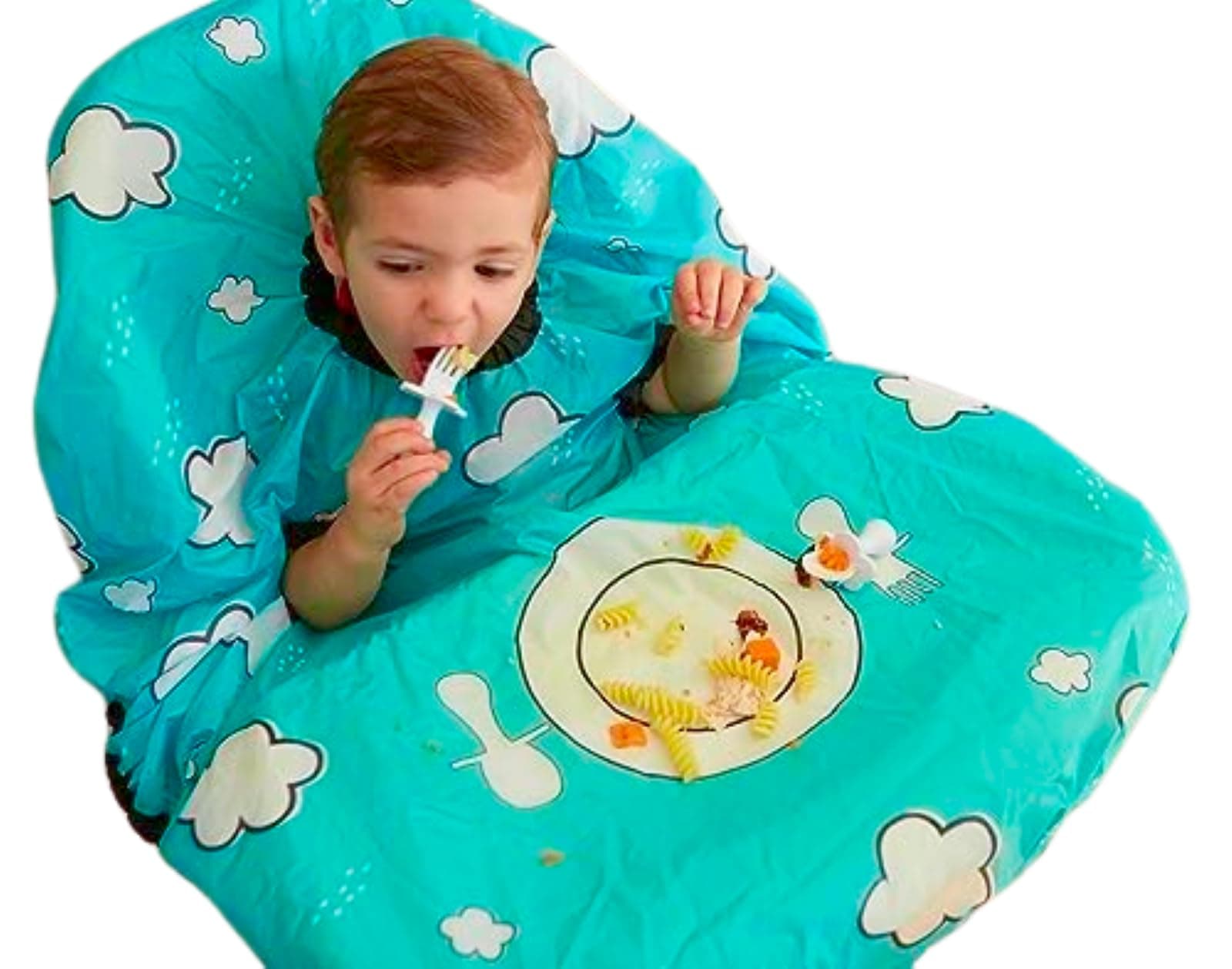 grabease Allover Waterproof Bib for Self-Feeding Infants and Toddlers, Machine Washable, Ages 6-24 Months